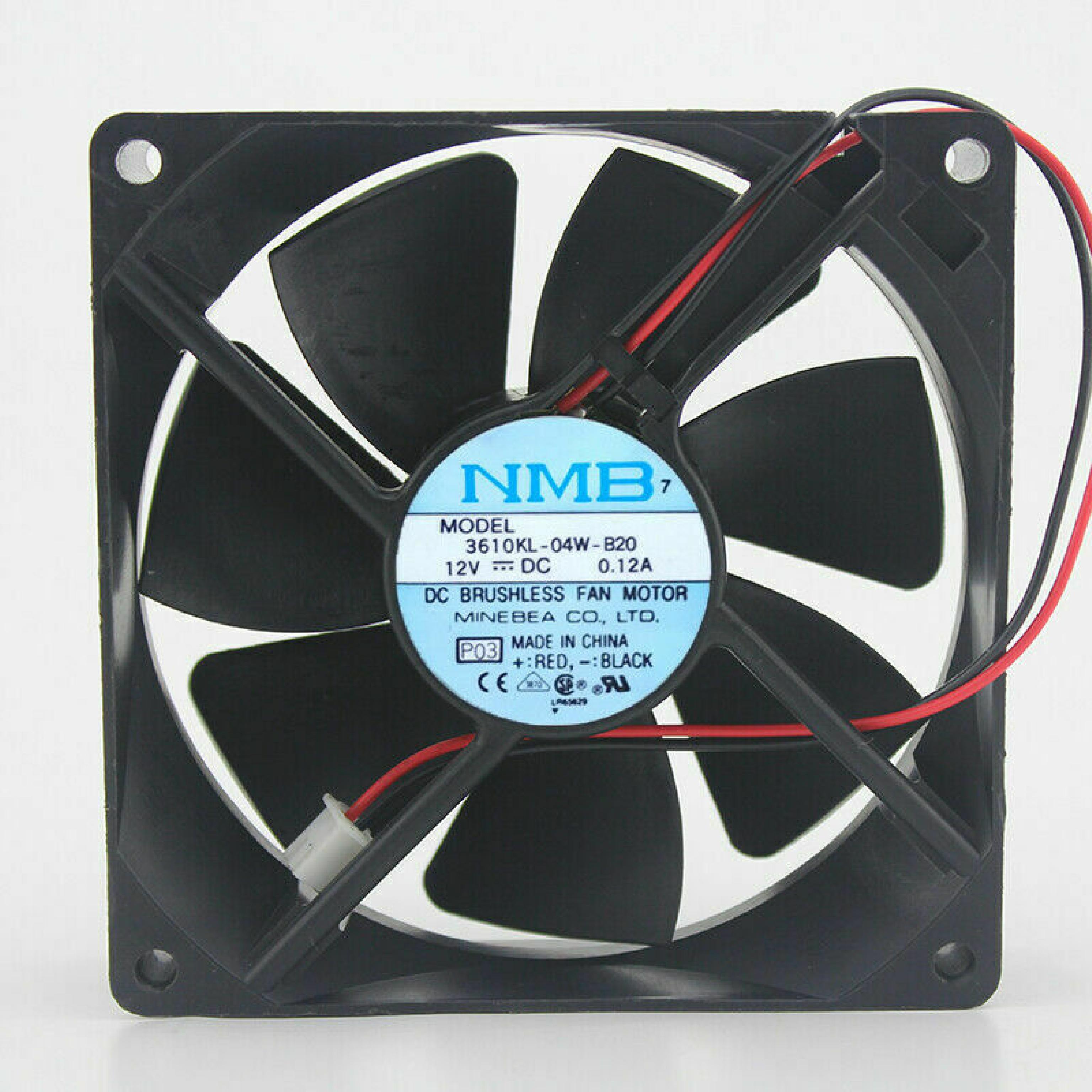 NMB 3610KL-04W-B20 12V DC .12A FAN 92X92X25MM 2 WIRE 3 PIN PLUG