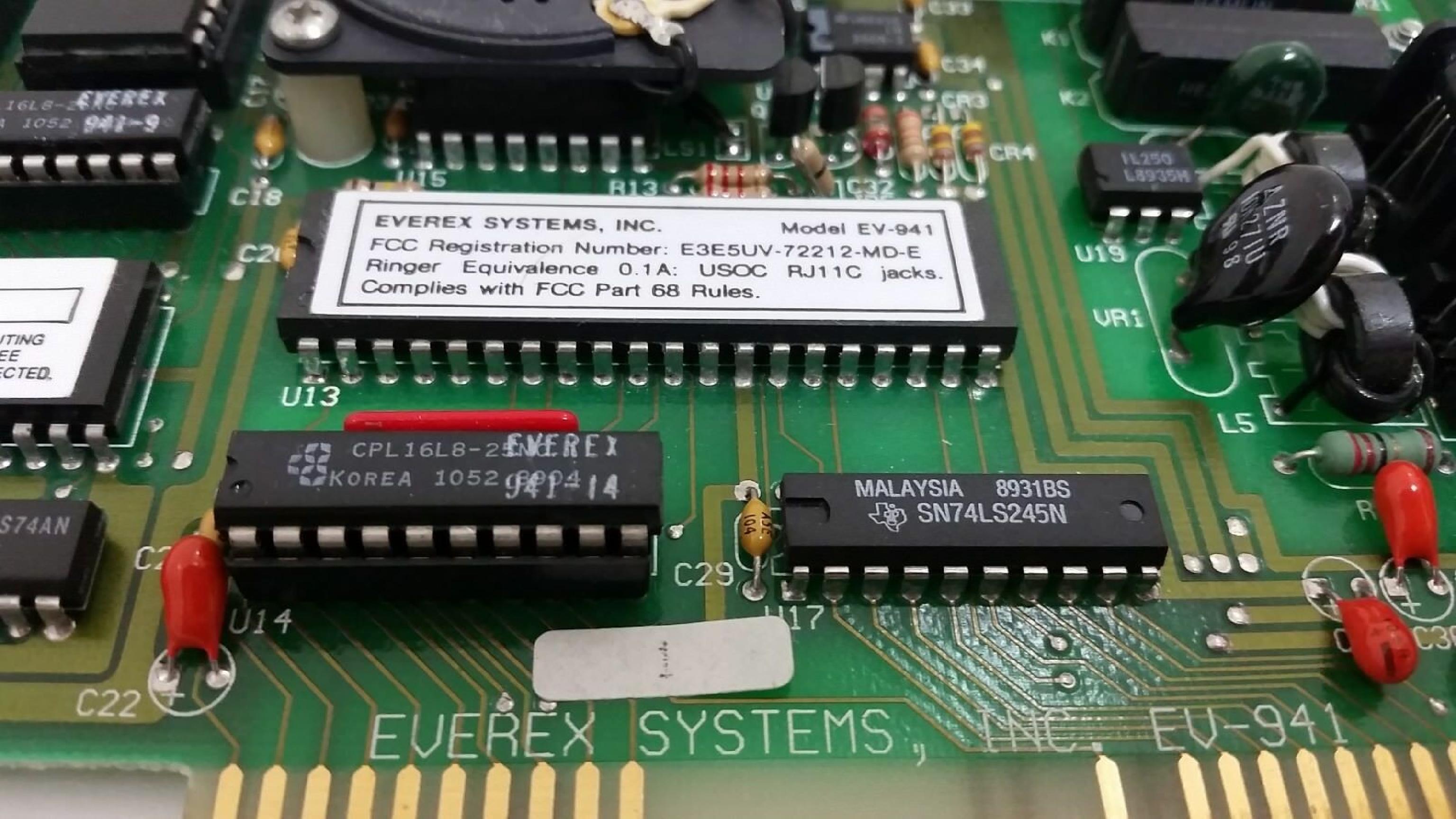 EVEREX EV-941 INTERNAL ISA MODEM