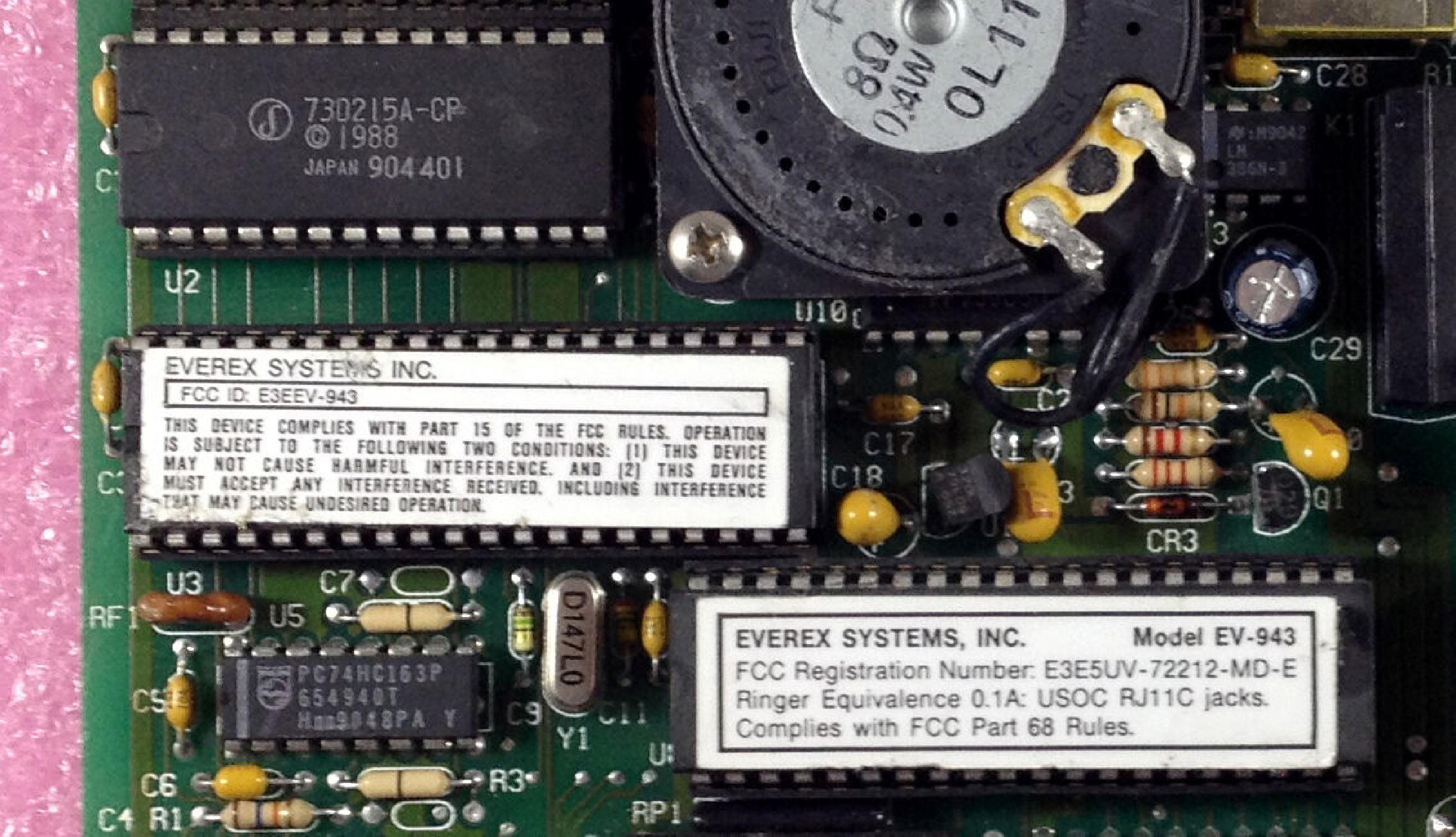 EVEREX EV-943 INTERNAL ISA MODEM