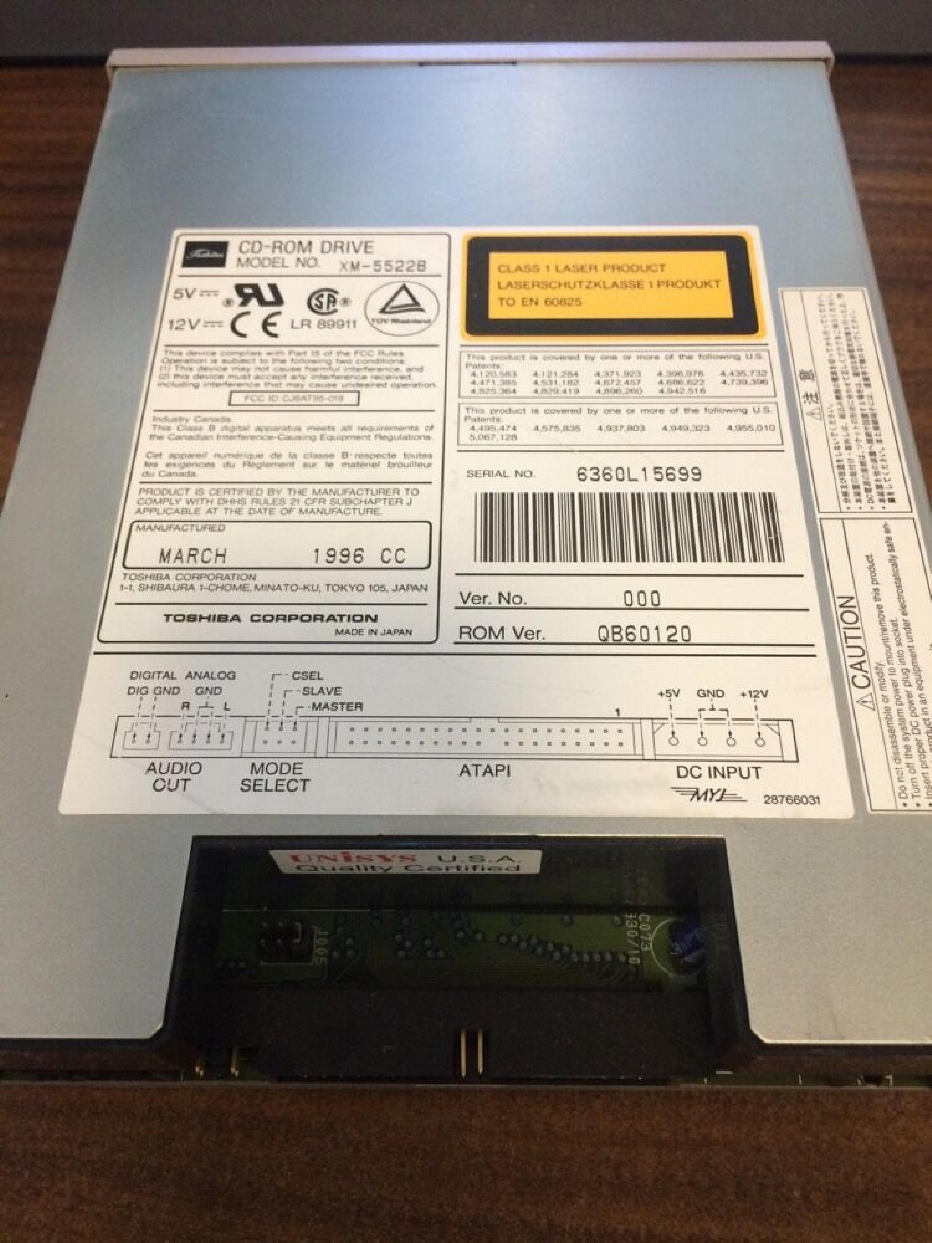 TOSHIBA XM-5522B 6X IDE CDROM