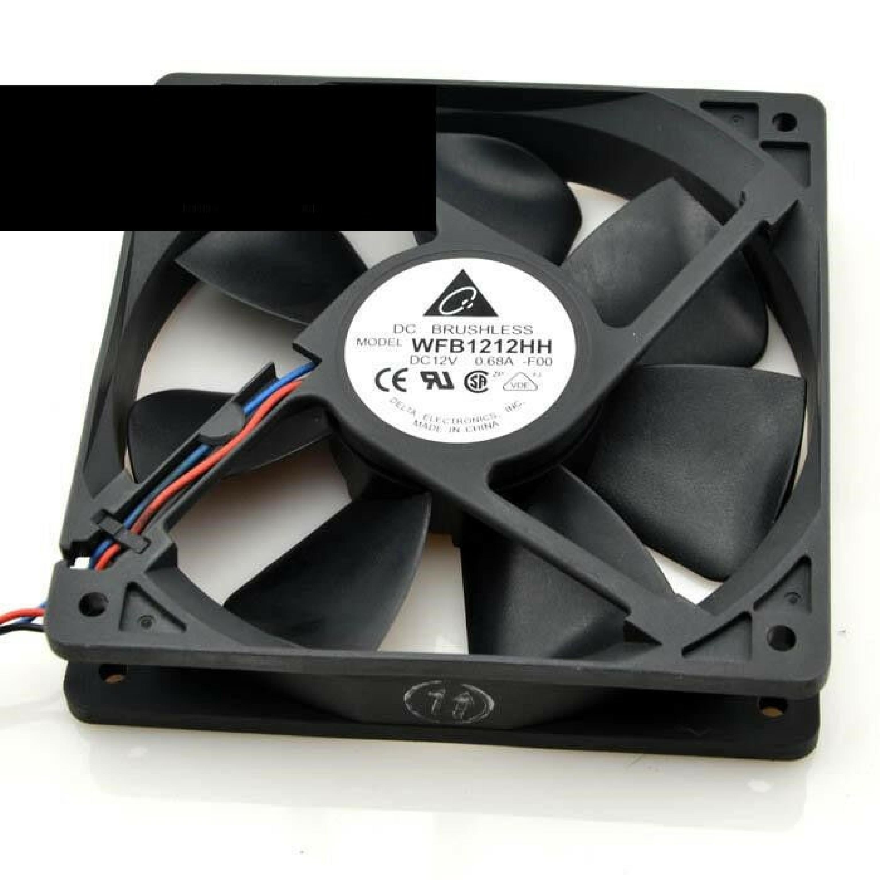 DELTA ELECTRONICS INC / IBM WFB1212HH 12VDC FAN ASSEMBLY .68A,120MM X 120MM 25MM, 6PIN CONNECTOR 3 WIRE XSERIES 8682 12V 0.68A UNIT WITH TRAY 19K8815****120 MM