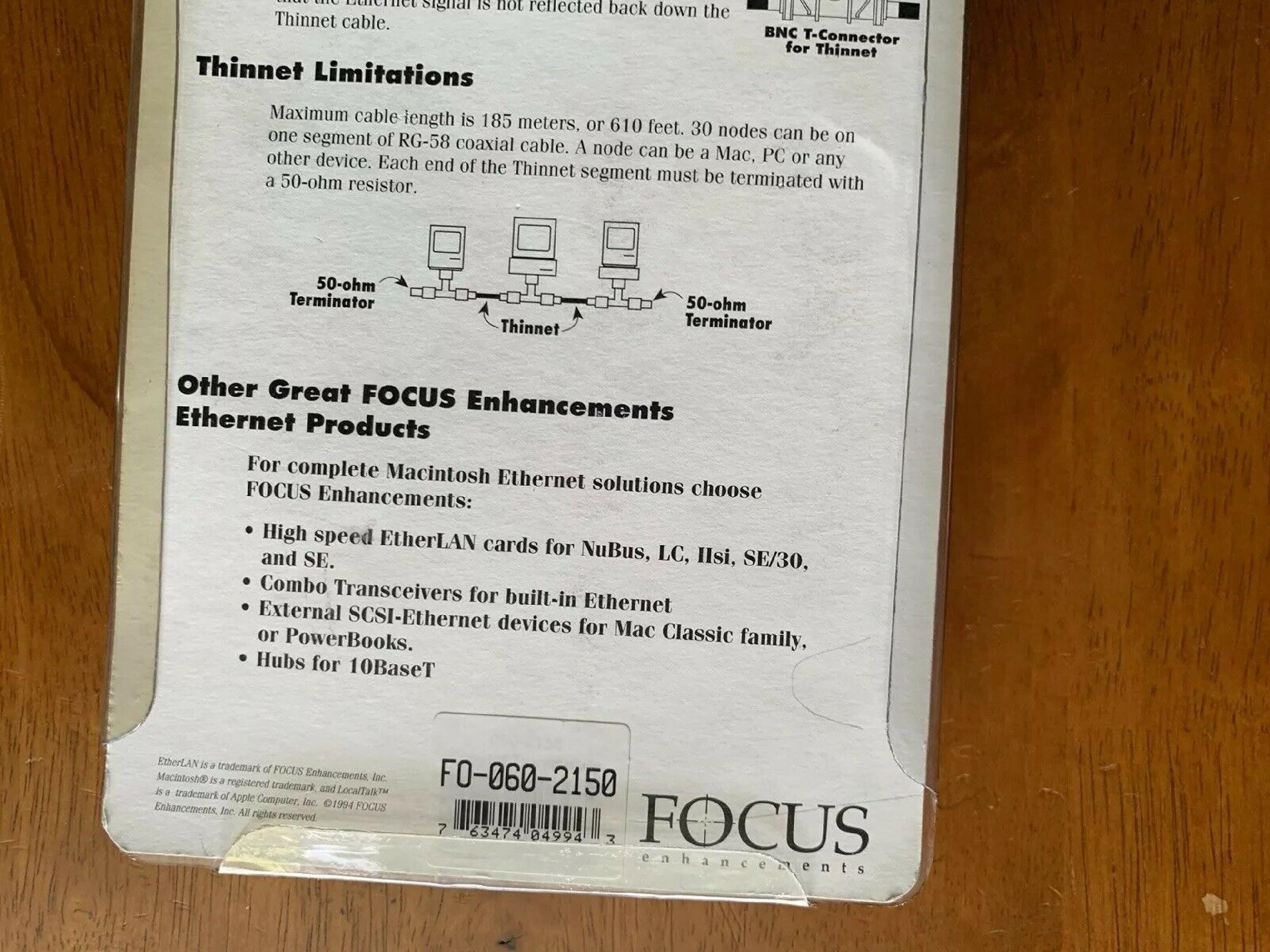 FOCUS INFORMATION SYSTEMS AAUI FOCUS ETHERLAN AAUI 10BT TRANSCEIVER RJ45 TO MINI AUI