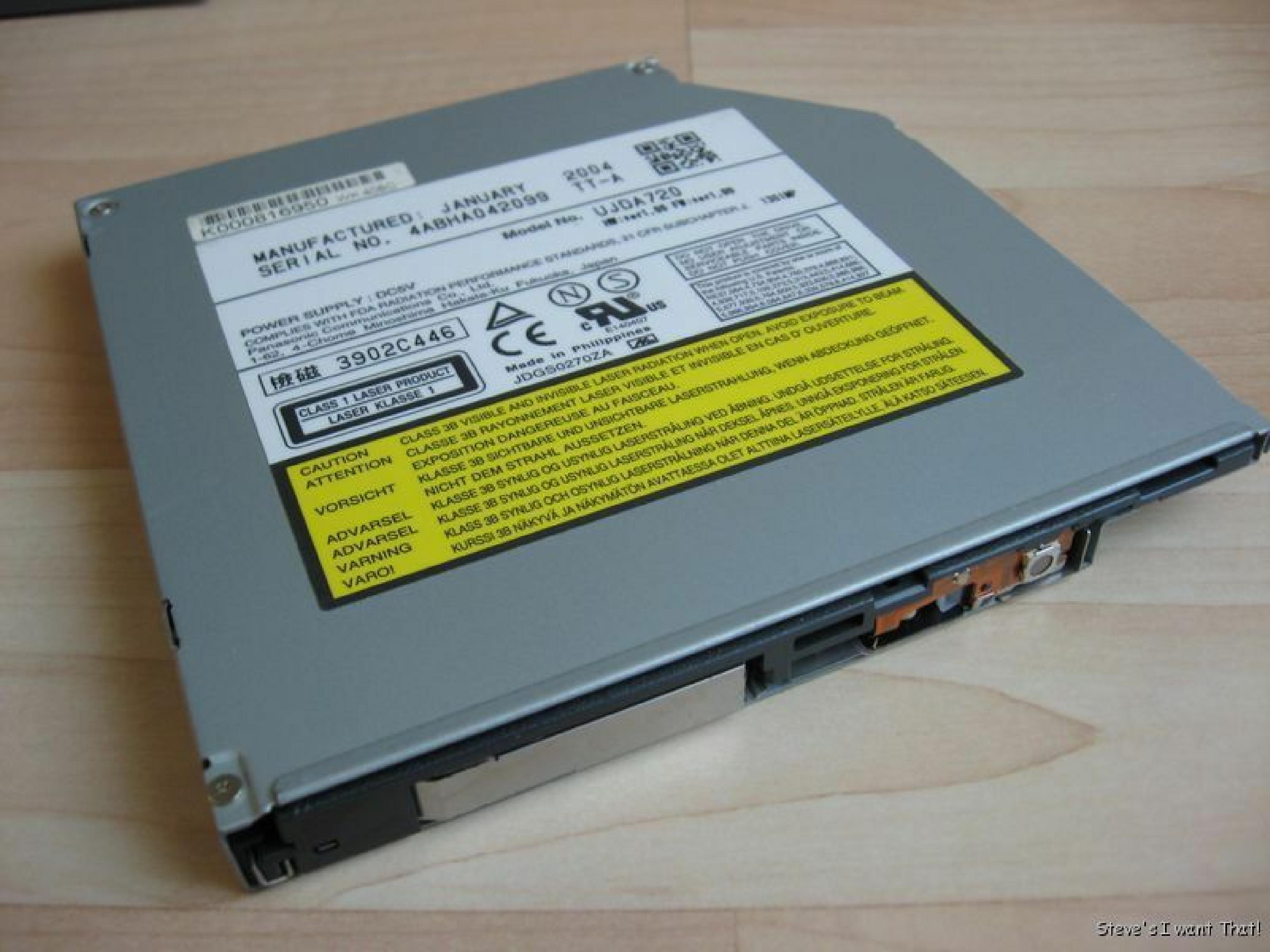 MATSUSHITA / PANASONIC / TOSHIBA UJDA720 DVD-ROM & CD-RW COMBINATION DRIVE MODULE FOR USE WITH HP AND MAYBE OTHERS DVD-ROM/CD-RW SLIMLINE BLACK BEZEL DVD/CDRW NOTEBOOK SILVER