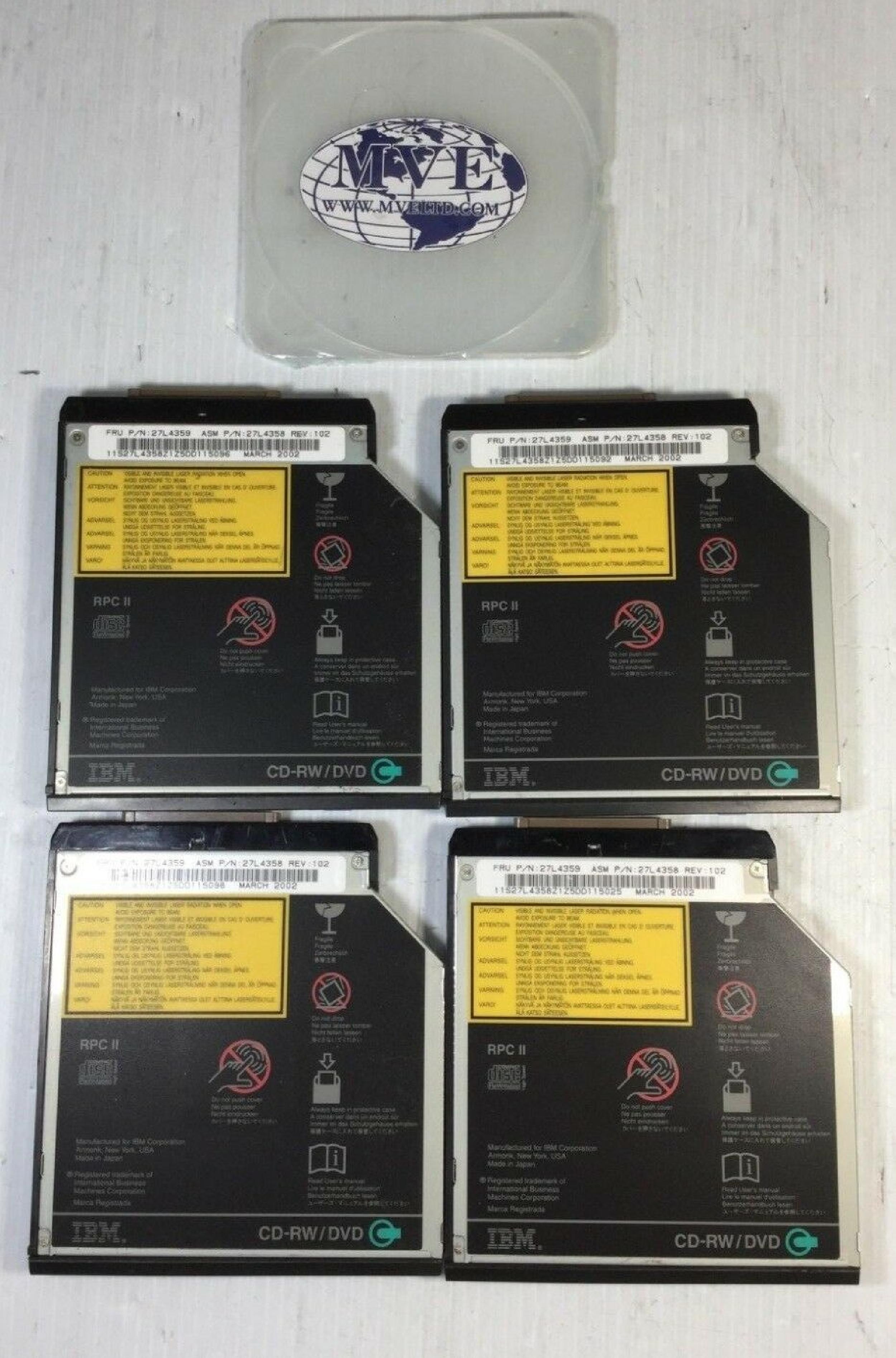 IBM 27L4359 DVD-ROM & CD-RW COMBINATION DRIVE MODULE IN HP PLASTIC BUT CAN BE SWAPPED INTO