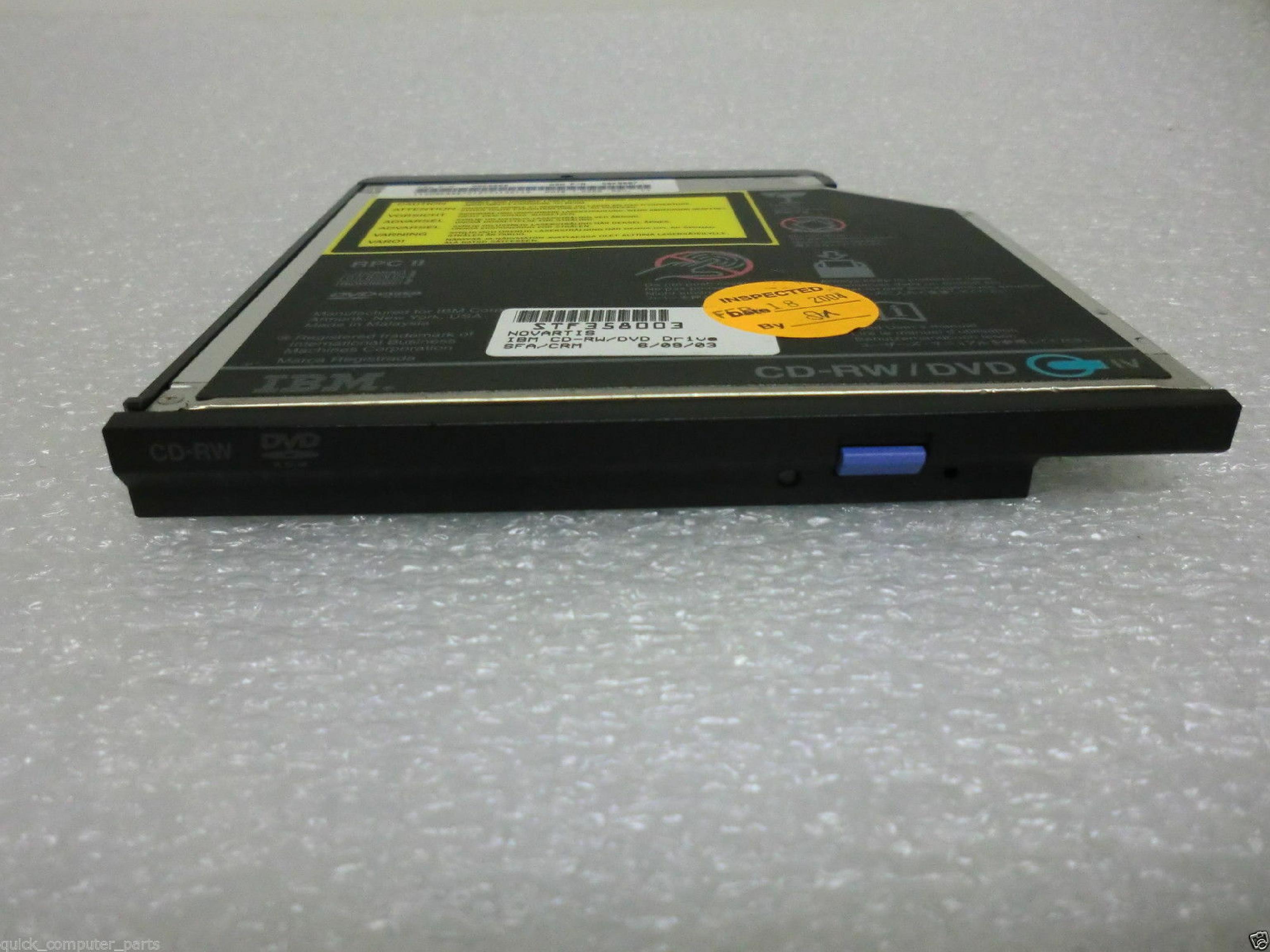 IBM 08K9868 DVD-ROM & CD-RW COMBINATION DRIVE MODULE IN HP PLASTIC BUT CAN BE SWAPPED INTO