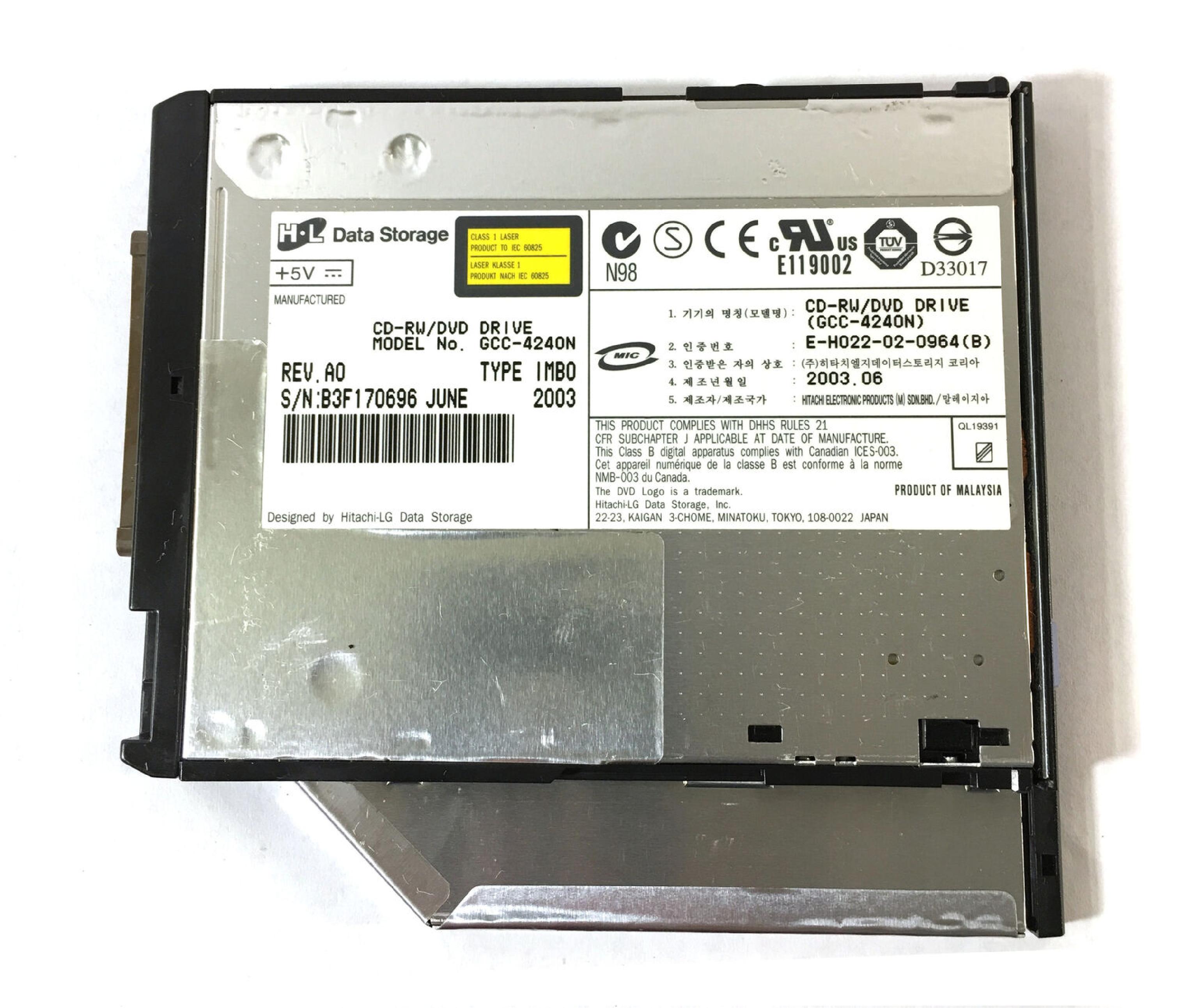 IBM 08K9868 DVD-ROM & CD-RW COMBINATION DRIVE MODULE IN HP PLASTIC BUT CAN BE SWAPPED INTO