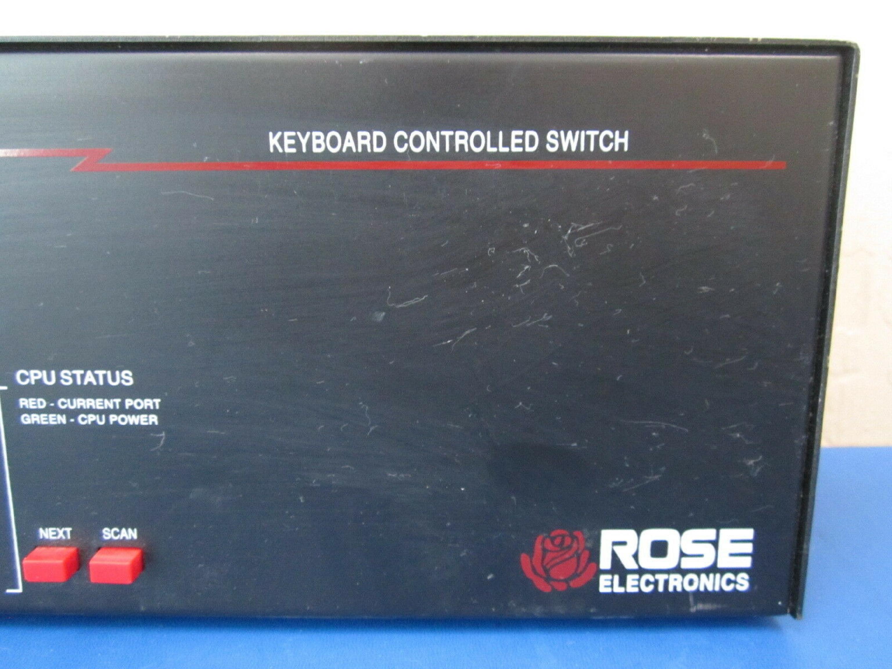 ROSE ELECTRONICS SVX-12U SERVEVIEW 12 PORT AUTO SWITCHBOX CABLES POWER SUPPLY