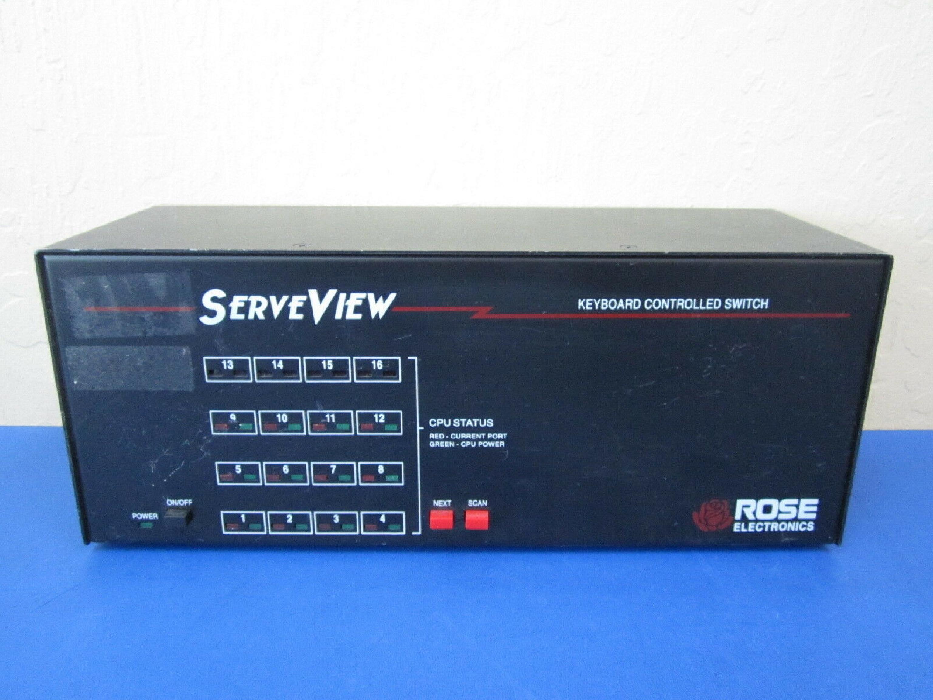 ROSE ELECTRONICS SVX-12U SERVEVIEW 12 PORT AUTO SWITCHBOX CABLES POWER SUPPLY