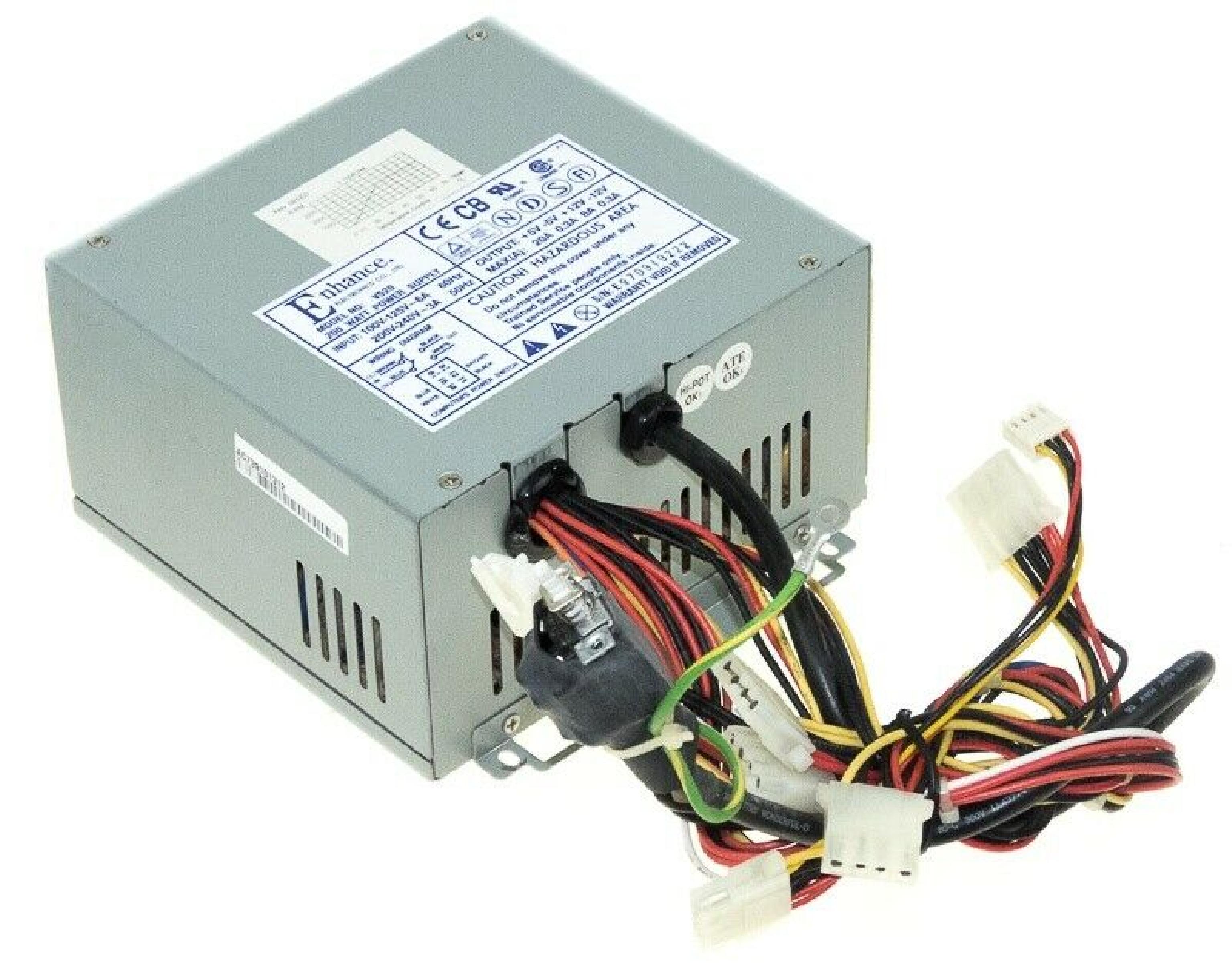 ENHANCE ELECTRONICS V520 200 WATT POWER SUPPLY AT STYLE 200W P8 P9 4 MOLEX 1 BERG REMOTE SOLDERED SWTICH