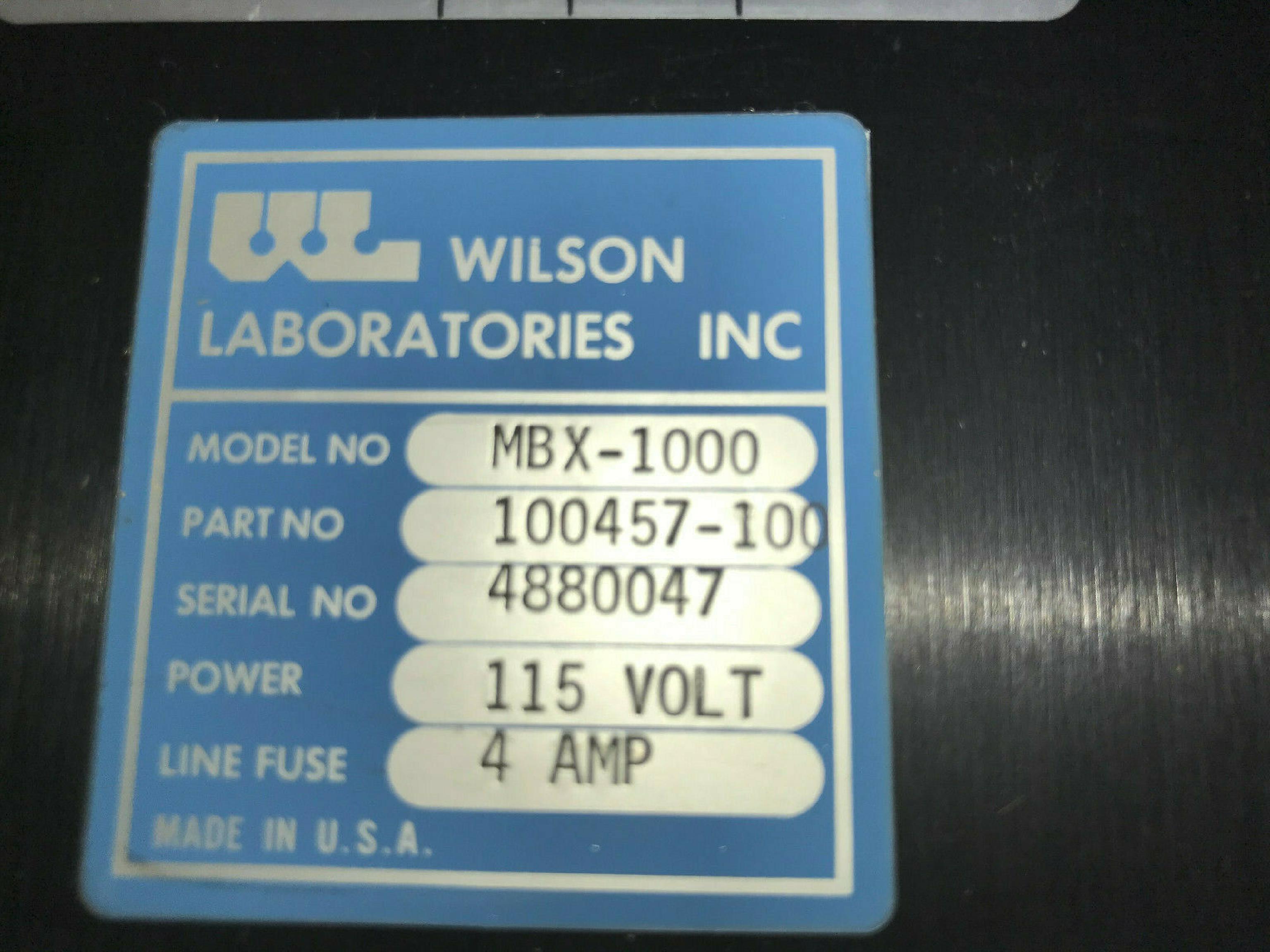 WILSON LABORATORIES INC. MBX-1000 BUS MONITOR-ANALYZER