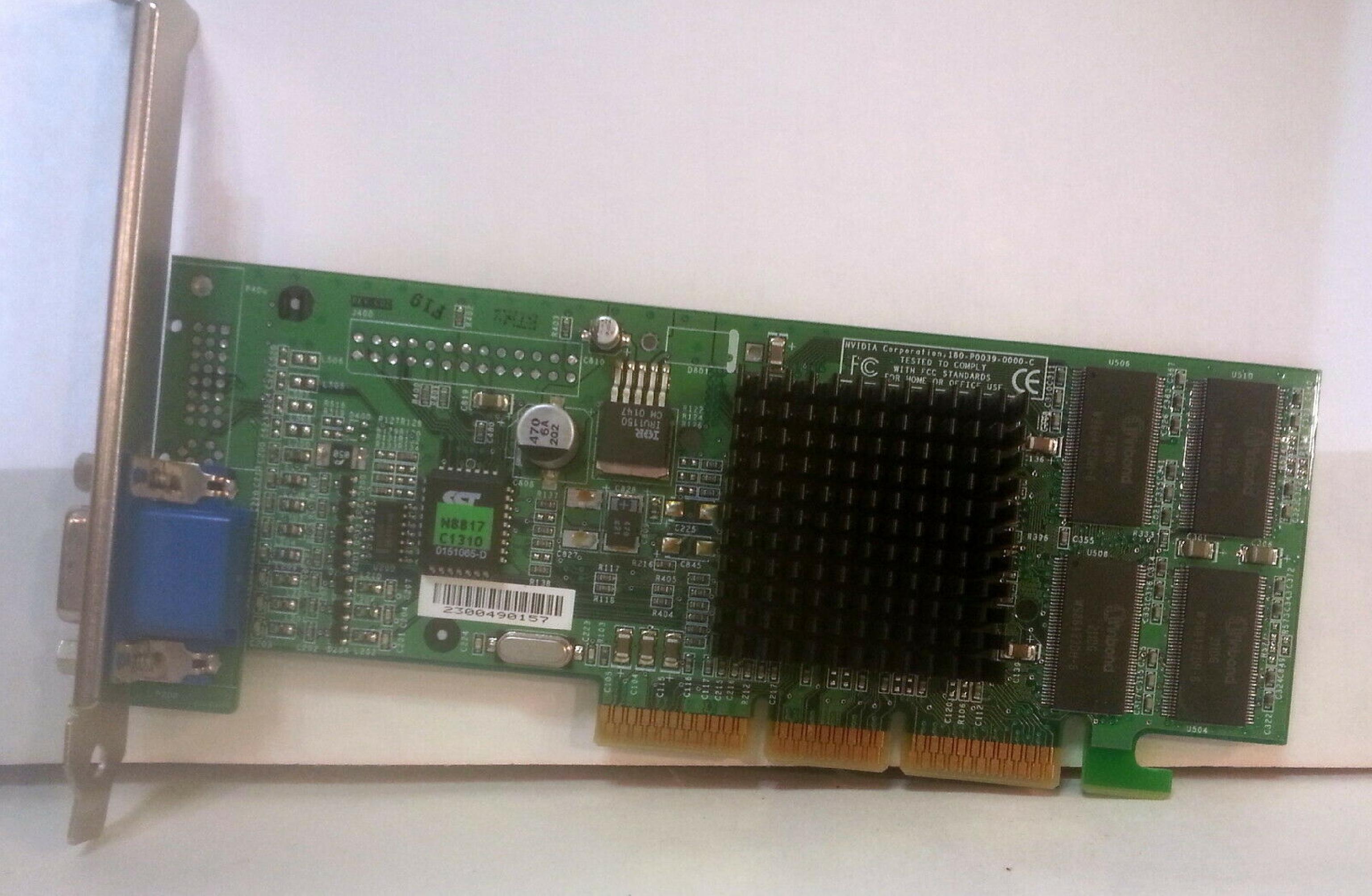 NVIDIA / COMPAQ / HEWLETT PACKARD / HP 226962-001 32MB AGP VIDEO CARD WITH VGA OUTPUT QITH GEFORCE2 MX MX-400-32MB