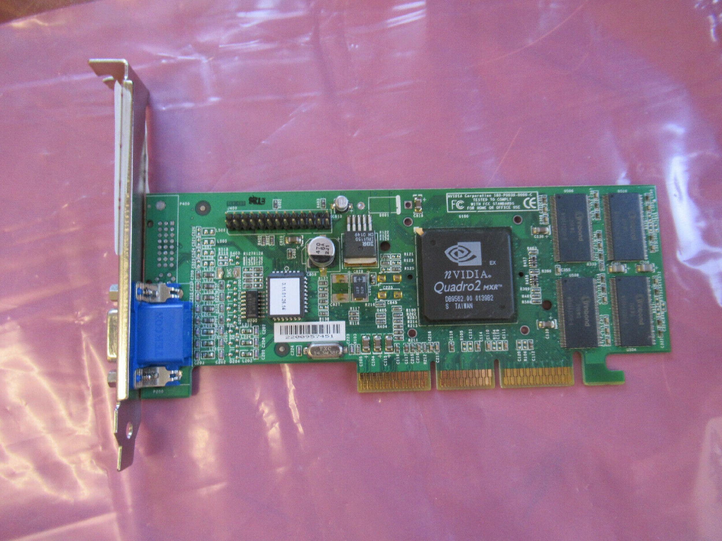 NVIDIA 249729-001 32MB AGP VIDEO CARD WITH VGA OUTPUT QUADRO 2 MXR