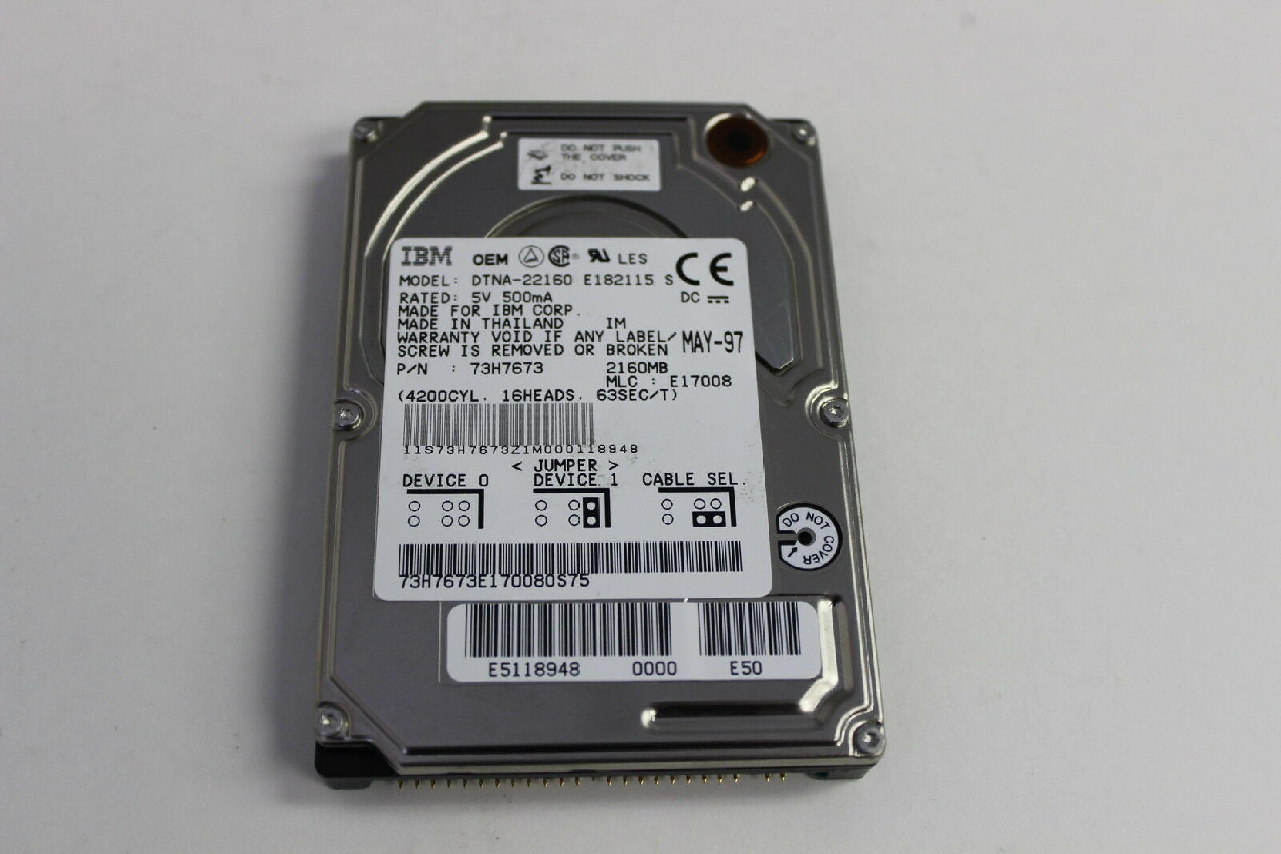 IBM 73H7673 2.1GB 2.5 INCH NOTEBOOK DRIVE