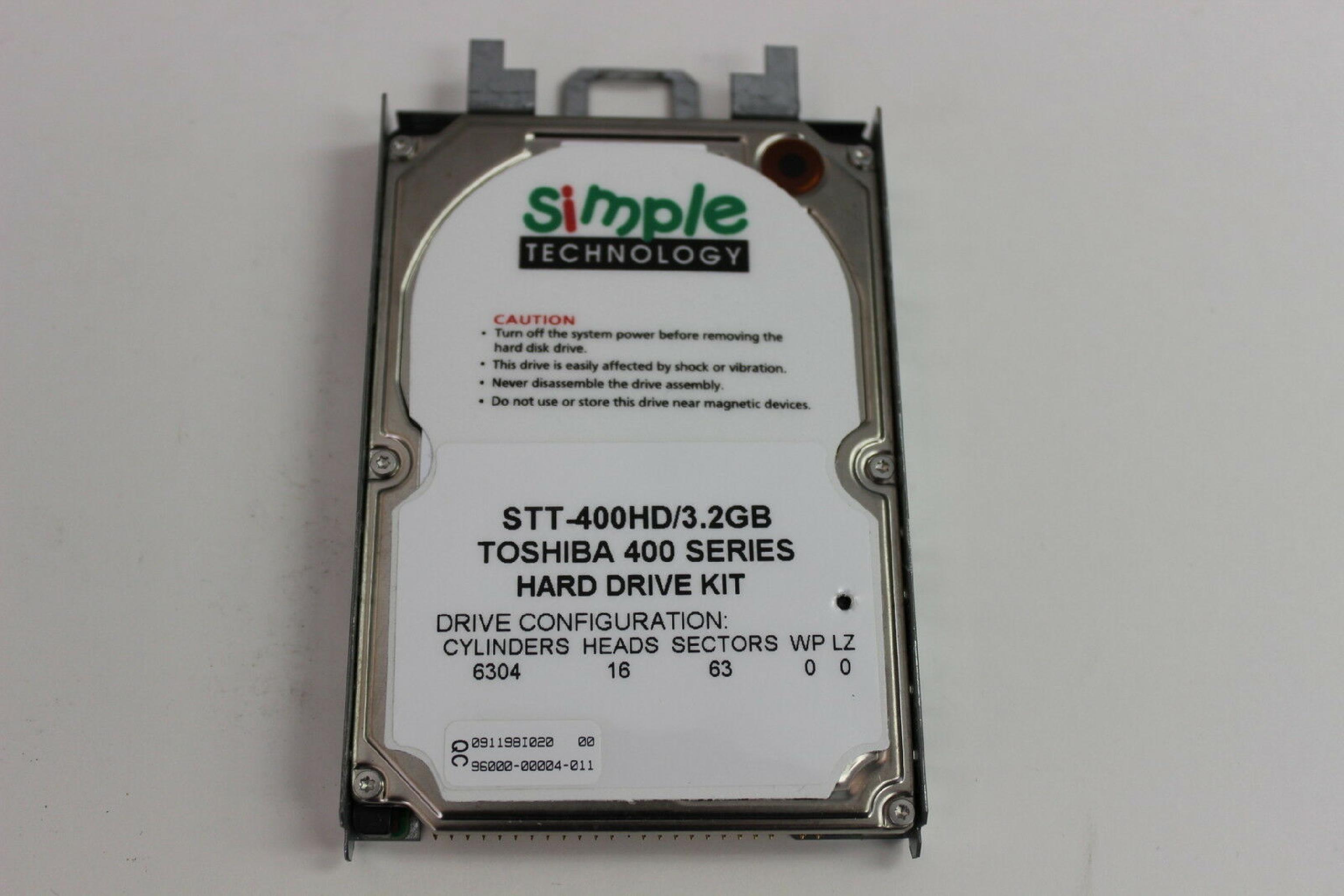 TOSHIBA STT-400HD 1.6GB 2.5 INCH HARD DRIVE