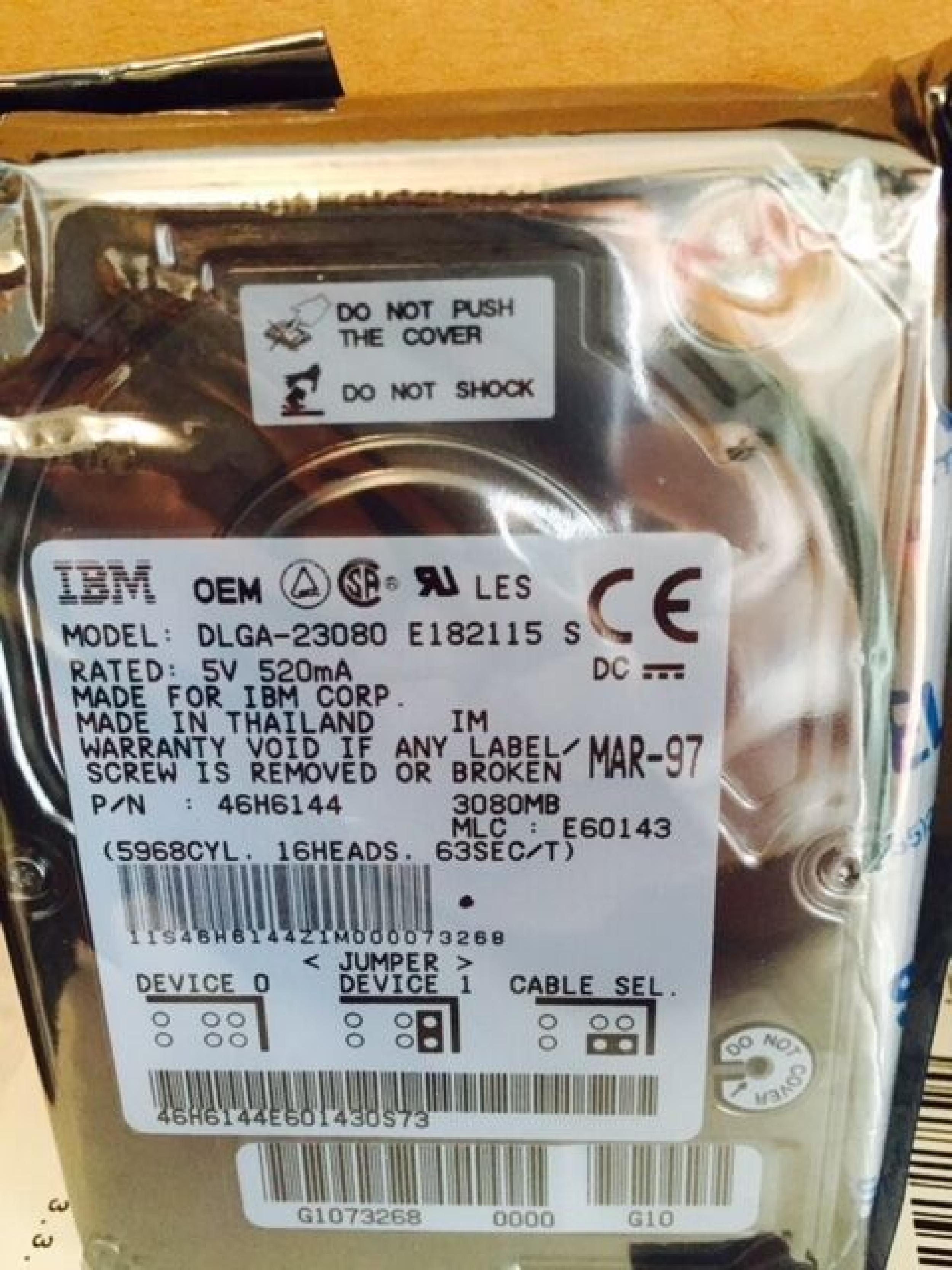 IBM DLGA-23080 3GB 3.5 INCH HARD DRIVE - HP SERVICE SPARE 2.5