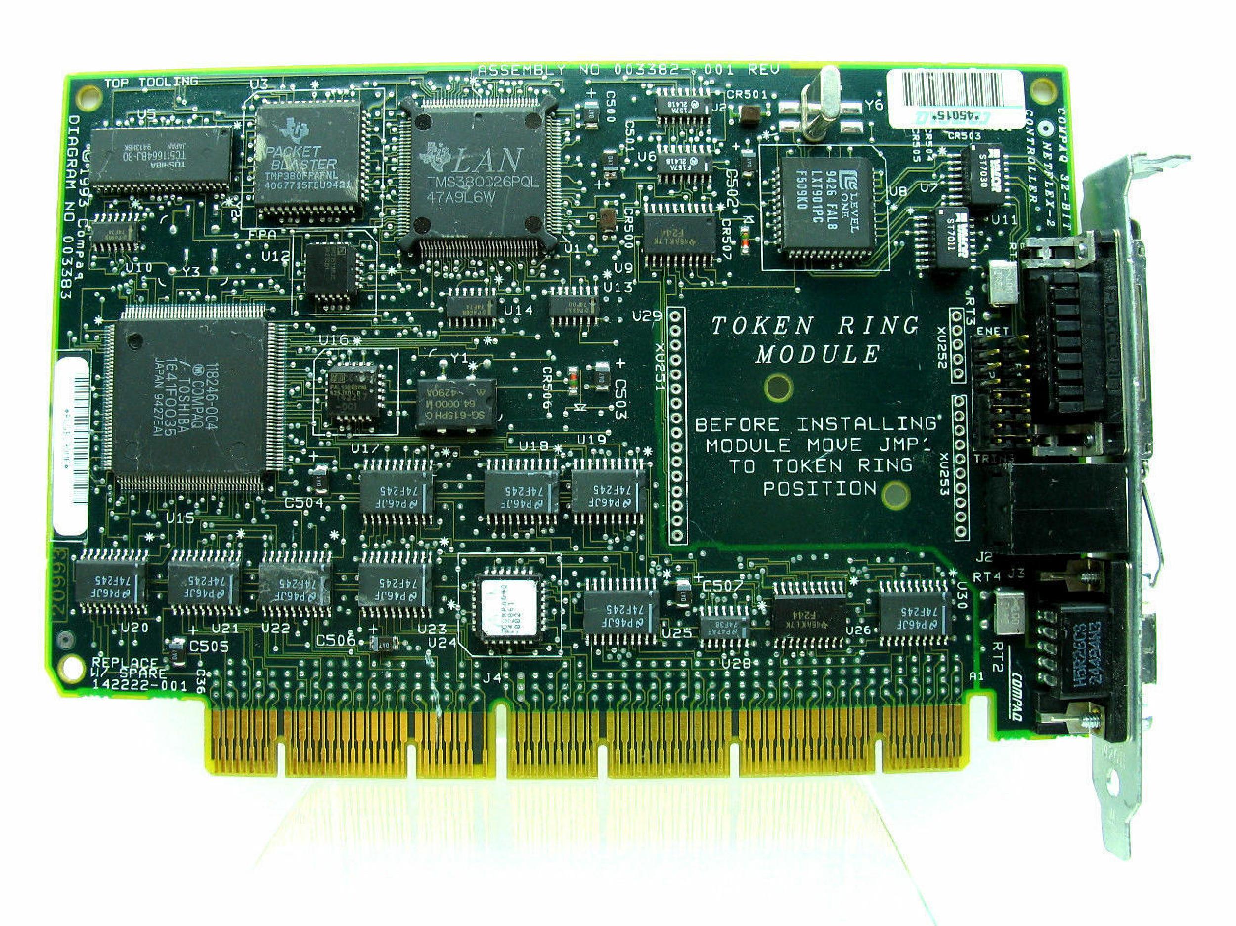 COMPAQ / HEWLETT PACKARD / HP 142222-001 EISA ETHERNET NETWORK CARD, UPGRADABLE TO TOKEN RING