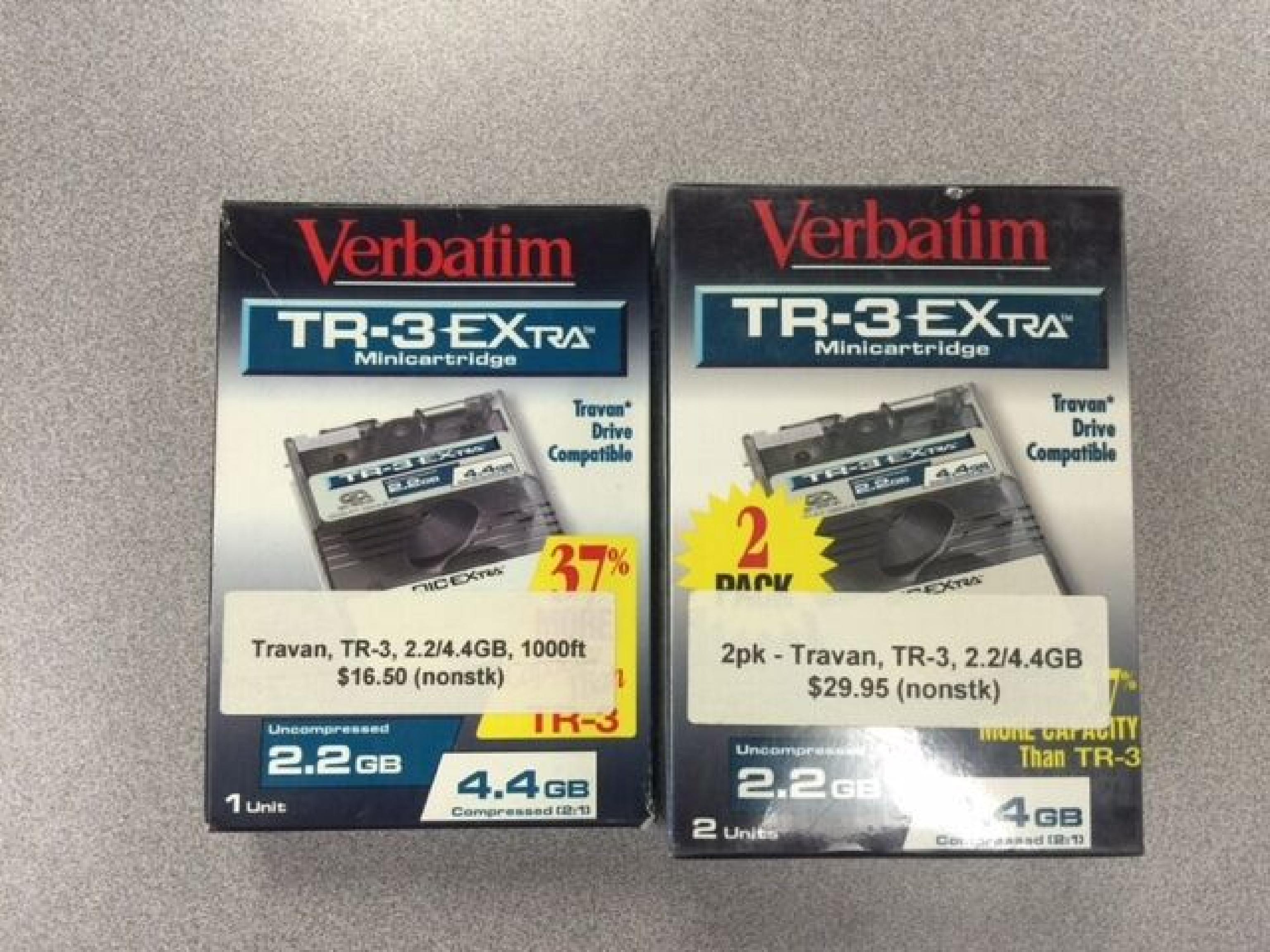 VERBATIM TR-3 EXTRA QIC-3020-MC 2.2GB/4.4GB TAPE CARTRIDGE