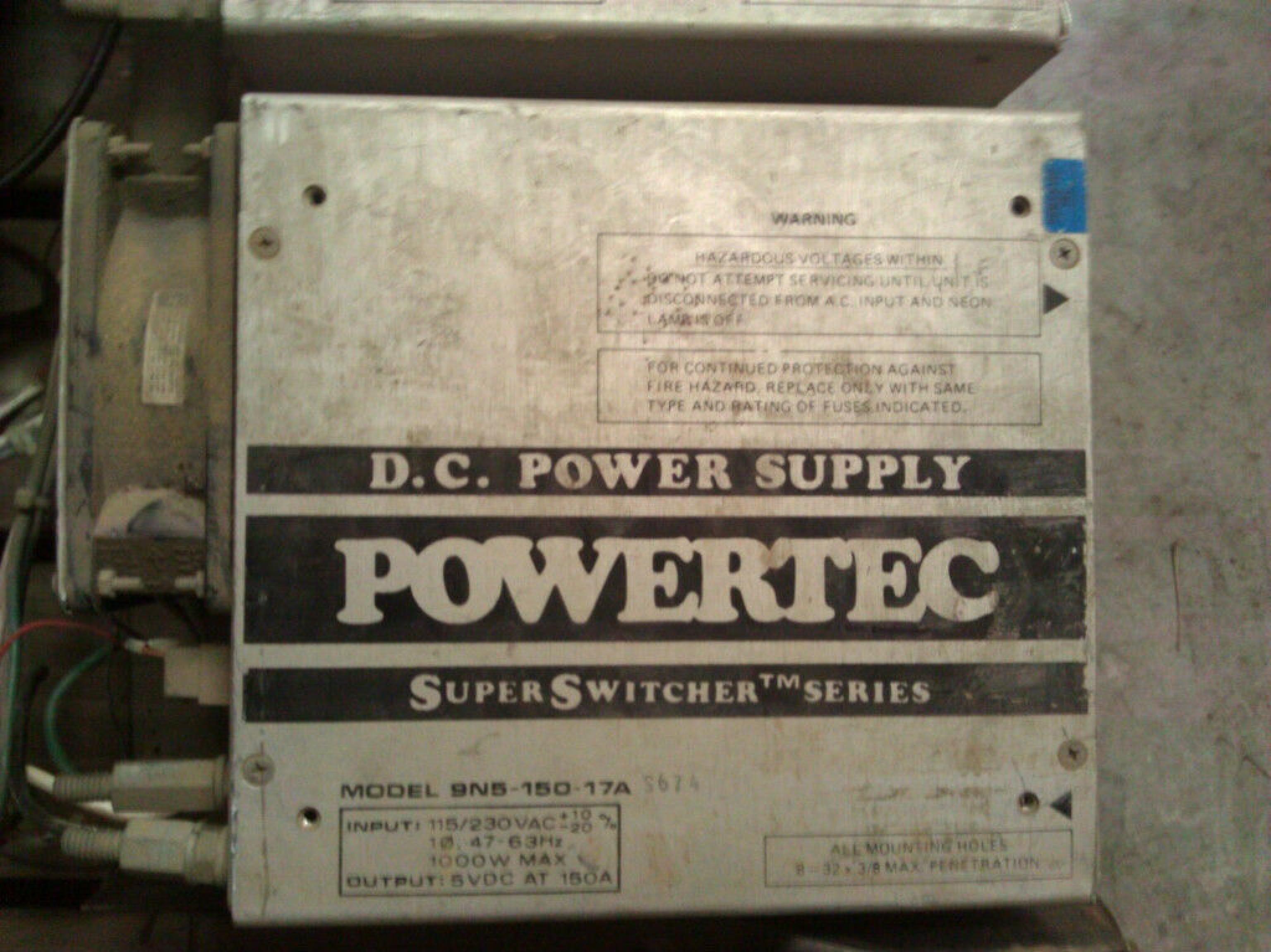 POWERTEC INC. 9N5-150-17A MAINFRAME POWER SUPPLY SUPER SWITCHER SERIES