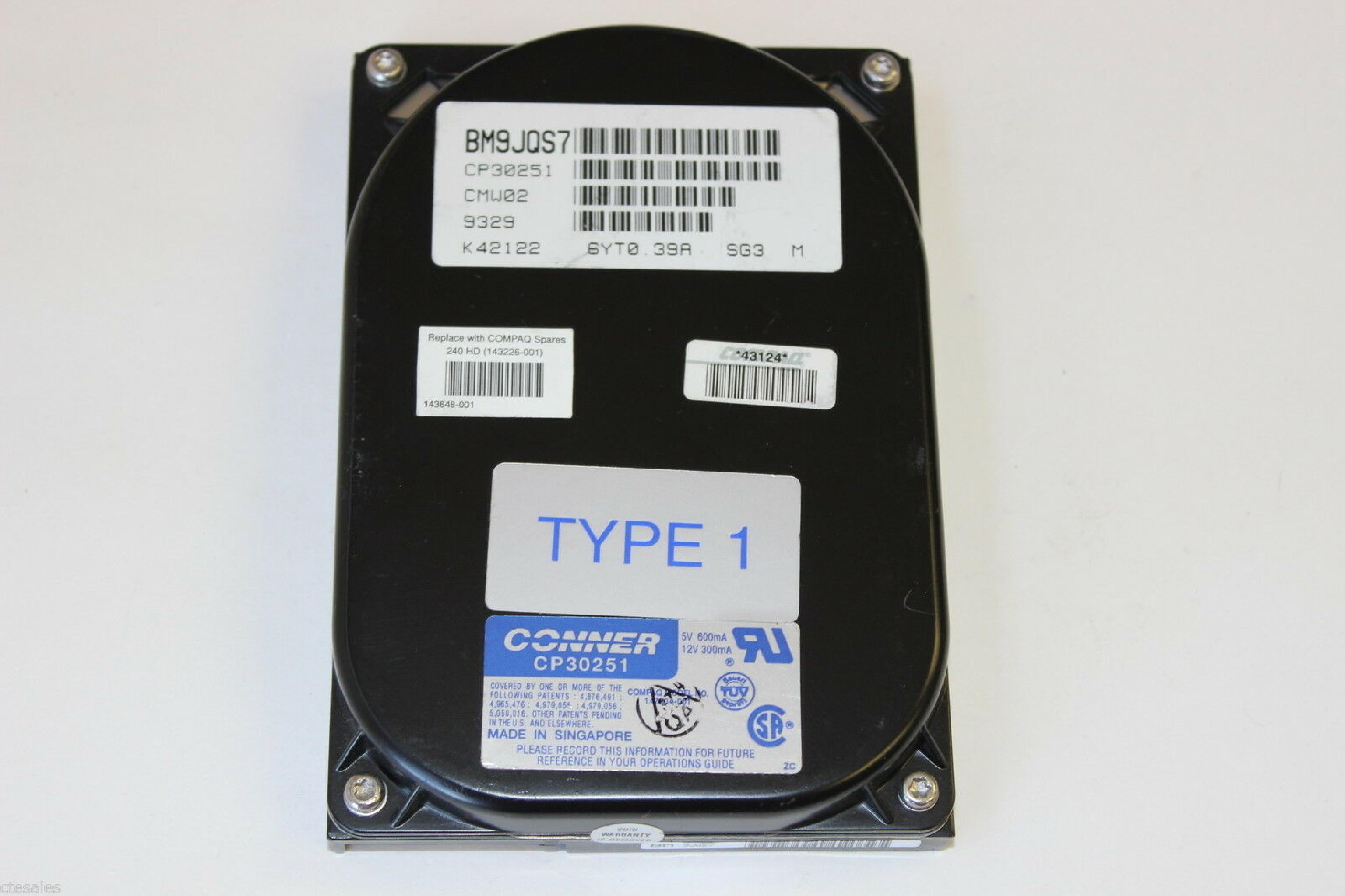 CONNER / SEAGATE CP30251 3.5 INCH IDE HARD DRIVE