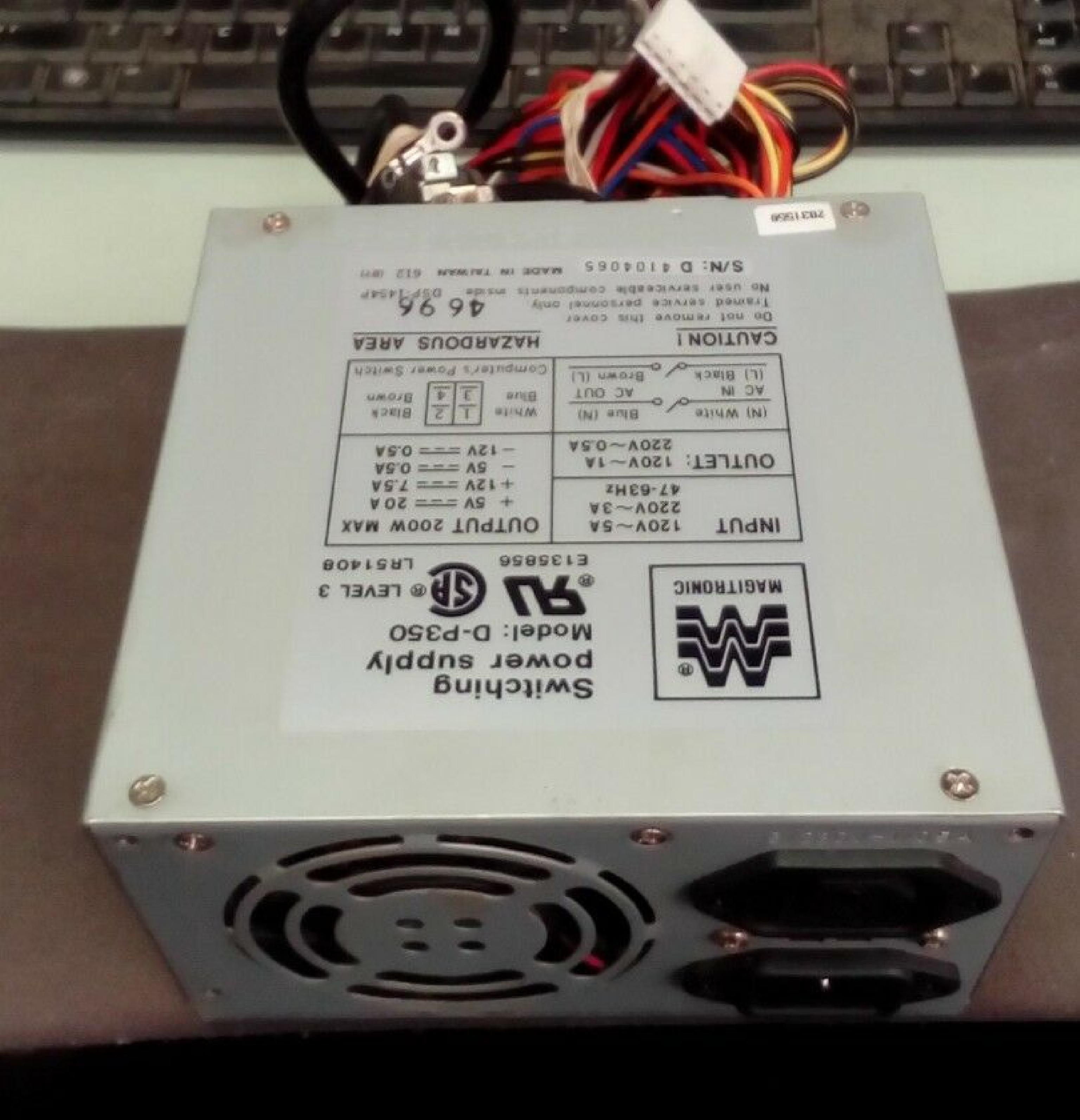 MAGITRONIC D-P350 200W AT STYLE POWER SUPPLY