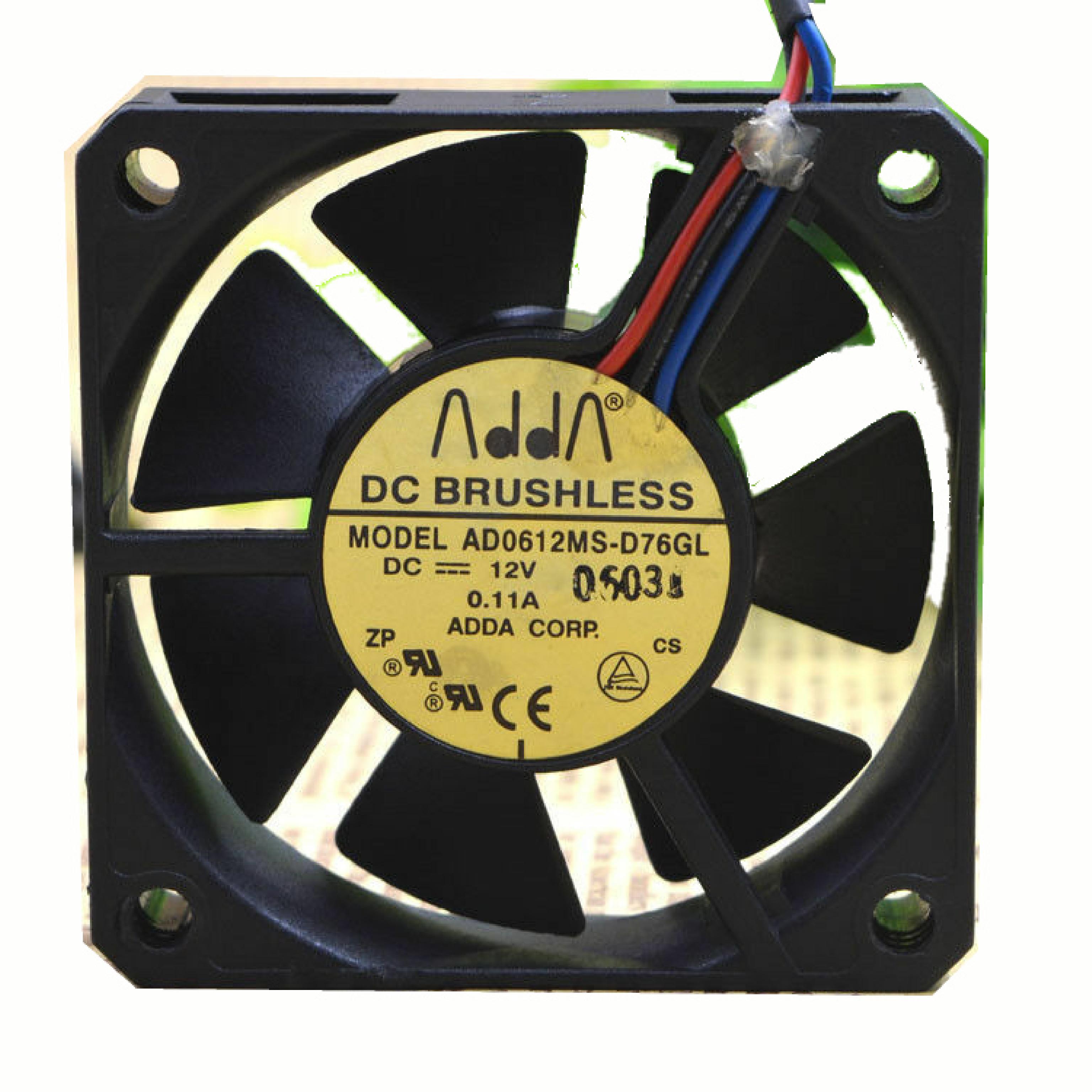 ADDA CORP. AD0612MS-D76GL 60MM FAN 12V .18A DC BRUSHLESS 15MM THICK