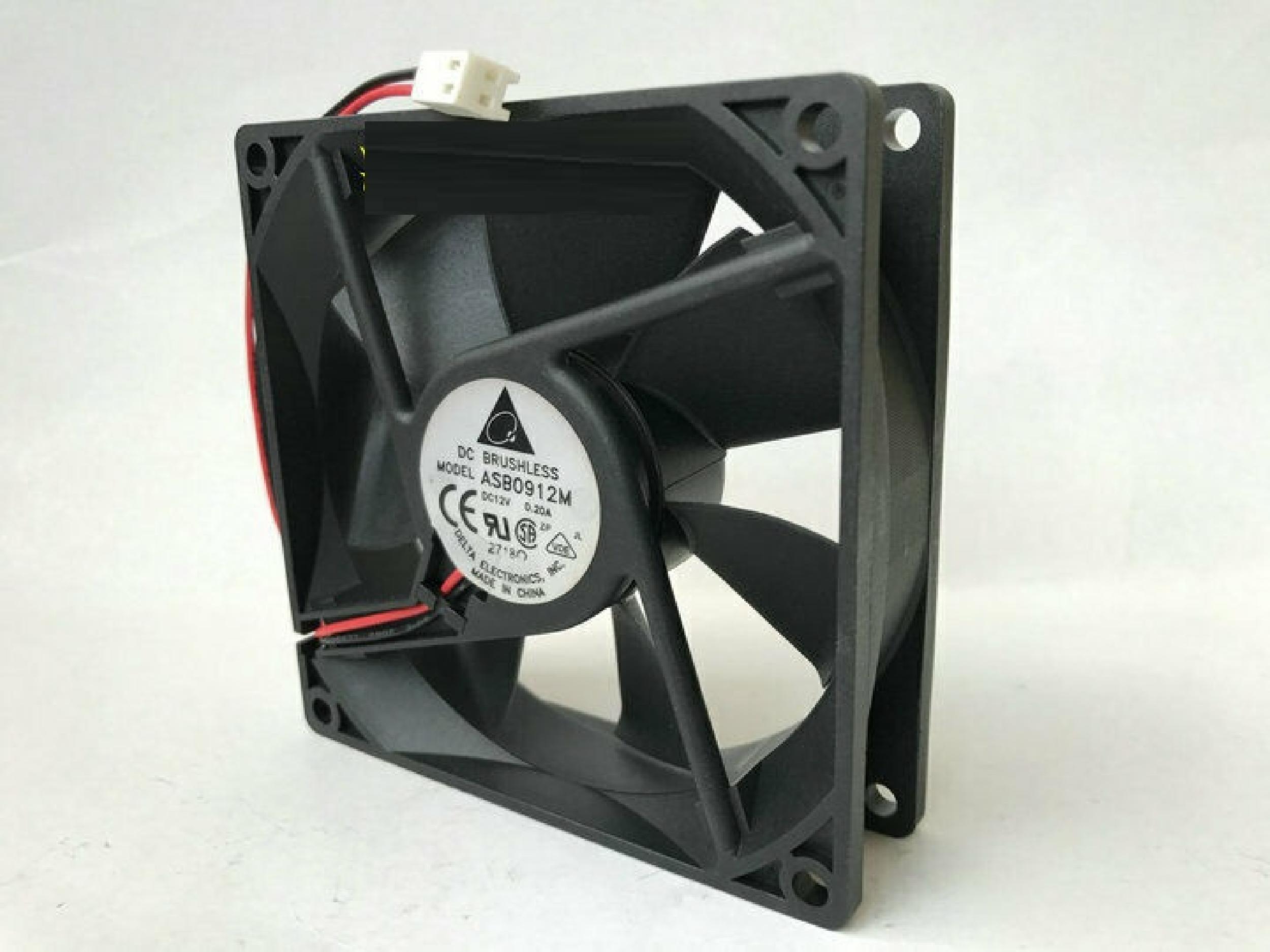 DELTA ELECTRONICS ASB0912M FAN DC 12V 92MM 3 5/8 INCHES BY 25MM 1 INCH TWO WIRE CONNECTOR 92X92X25MM NO 12VDC 2 5INCH CABLE WITH PIN