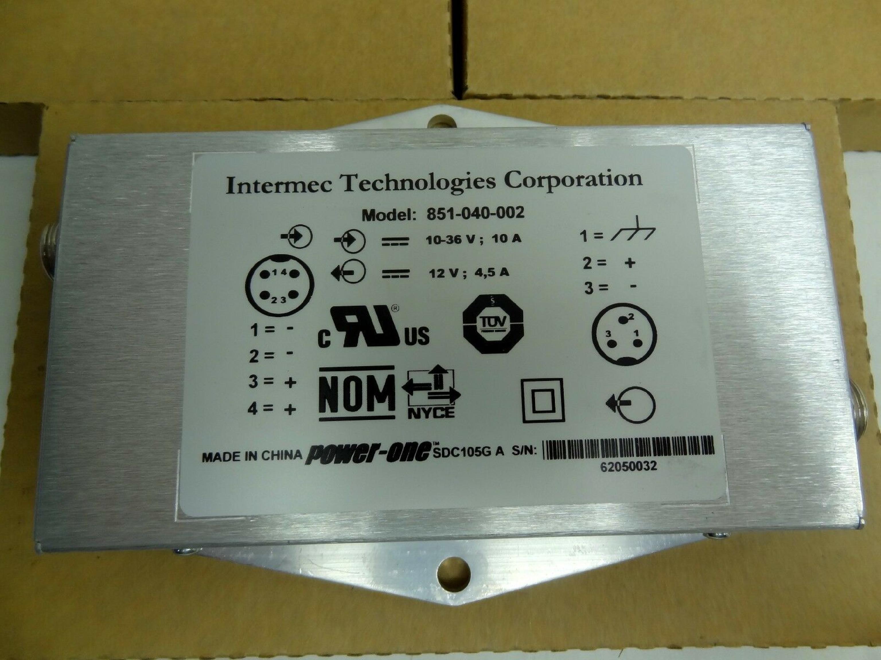 INTERMEC TECHNOLOGIES CORPORATION 851-040-002 POWER SUPPLY 12V 4.5AMP