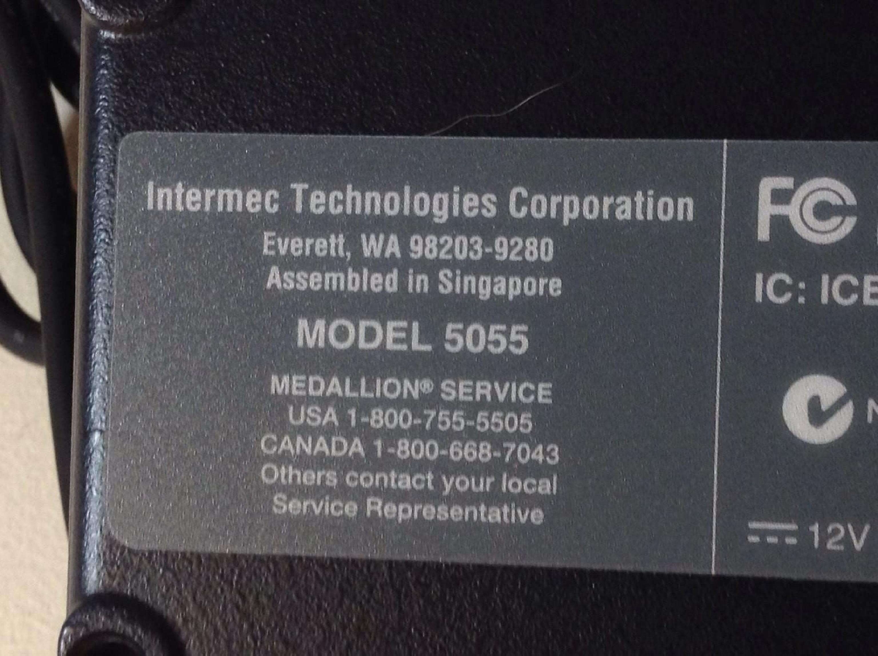 INTERMEC TECHNOLOGIES CORPORATION 5055 MODEL 5055 VEHICLE MOUNT TERMINAL