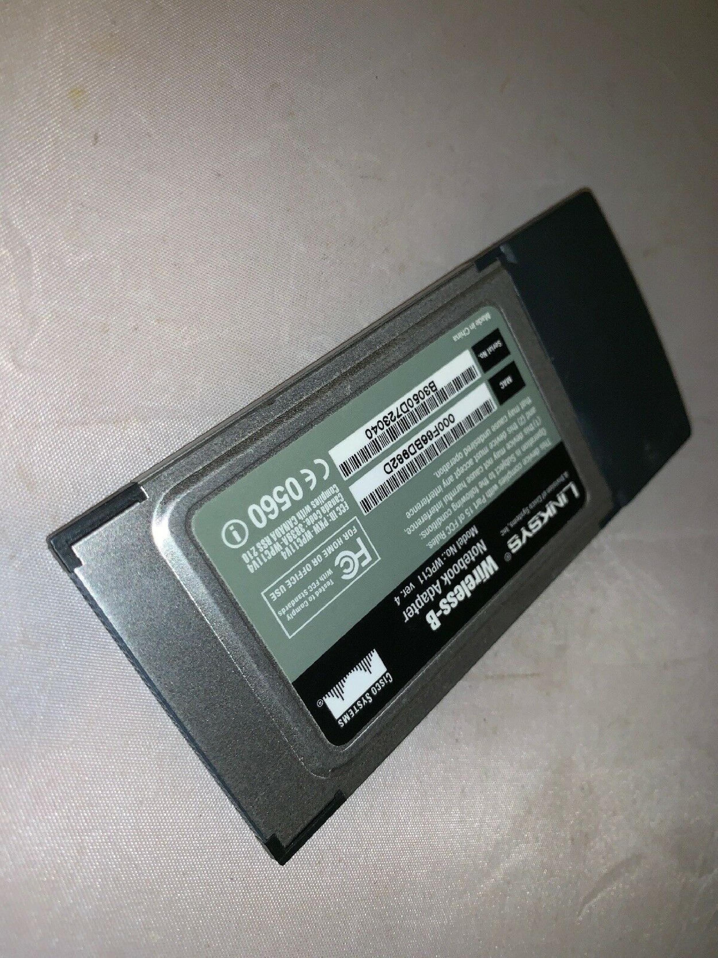 LINKSYS WPC11 PC CARD FOR WIRELESS ROUTER