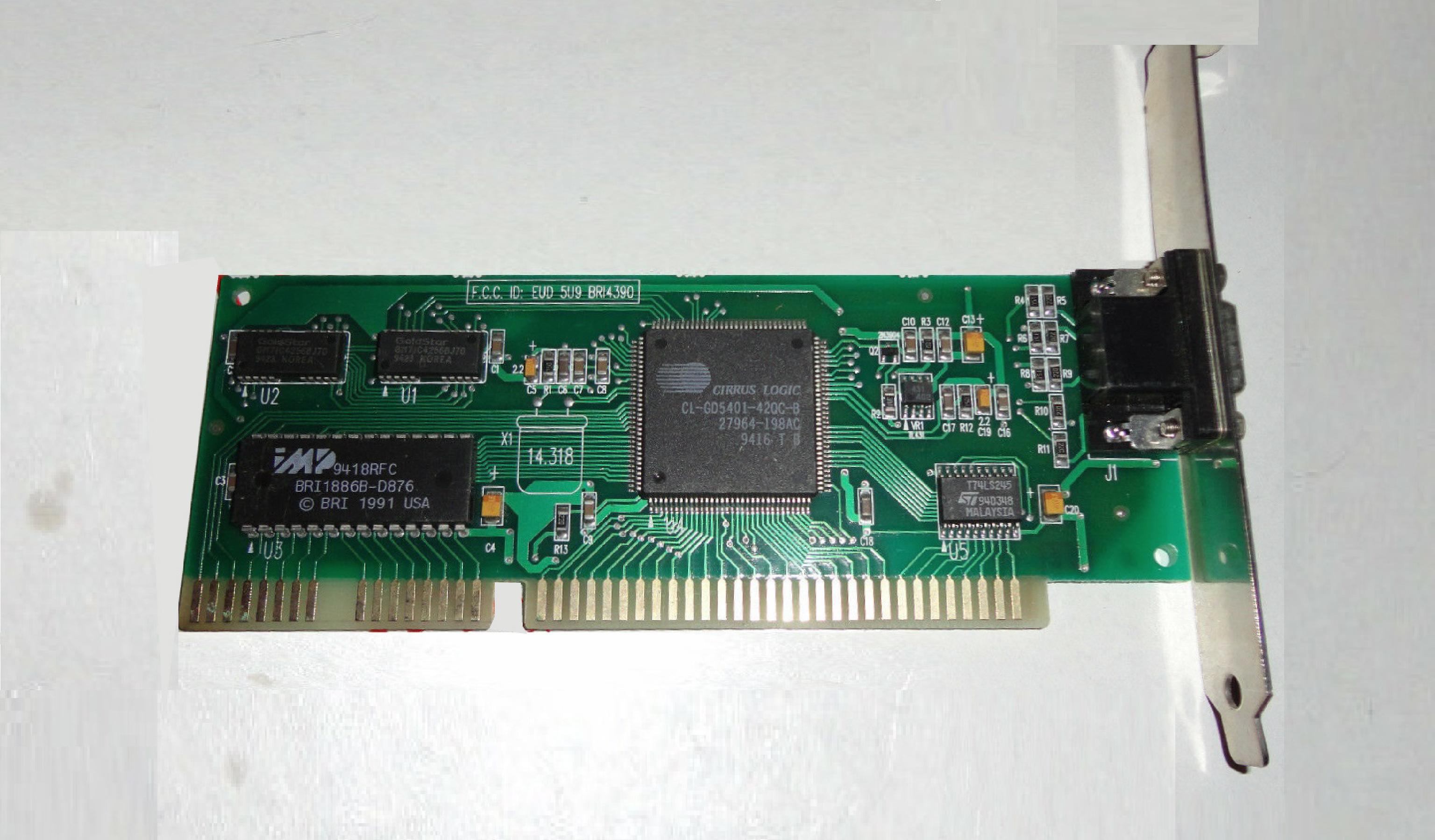 CIRRUS CL-GD5401-42QC-B ISA VIDEO CARD