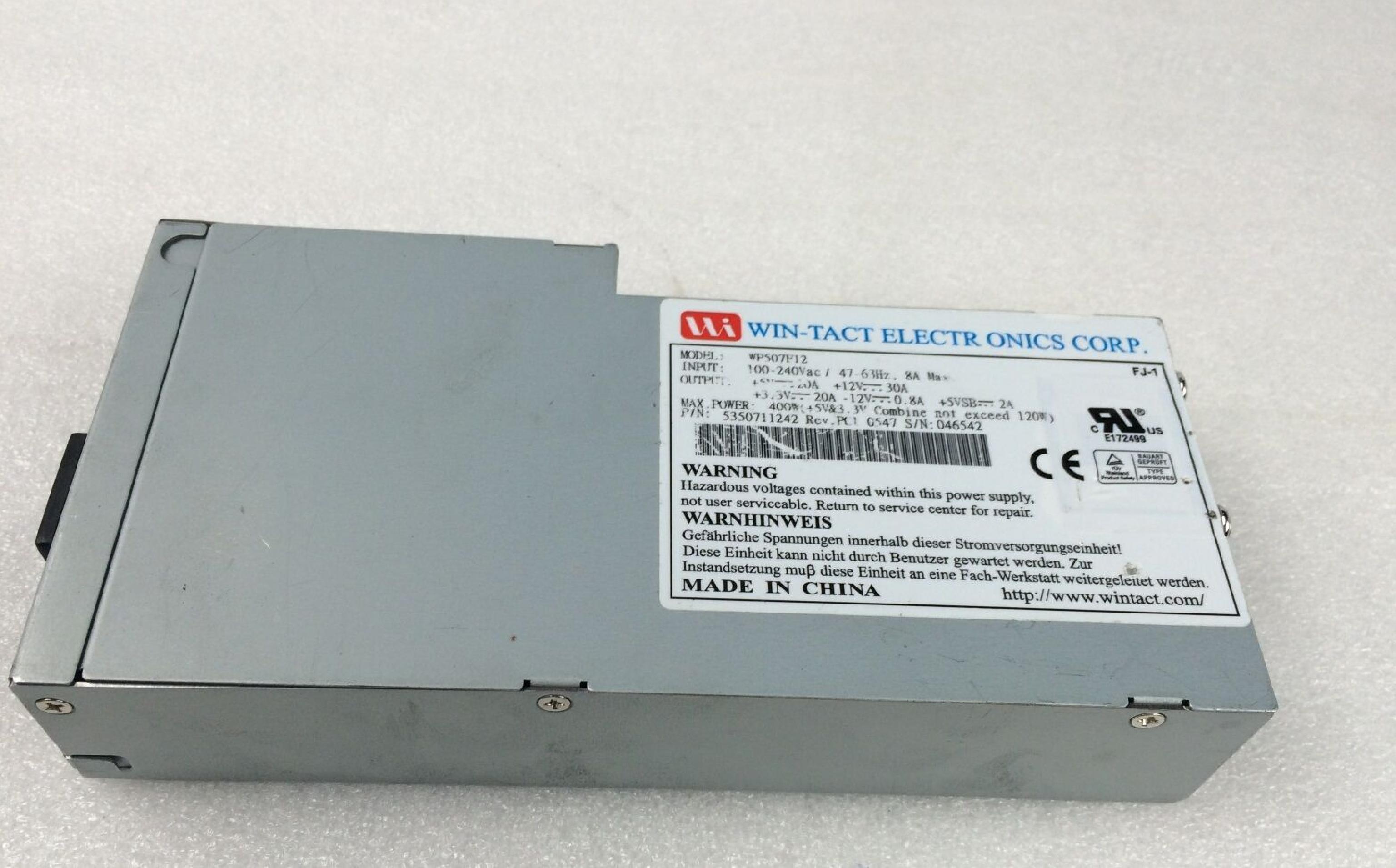 WIN-TACT ELECTRONICS CORP. WP507F12 IU POWER SUPPLY 400W 24PIN ATX