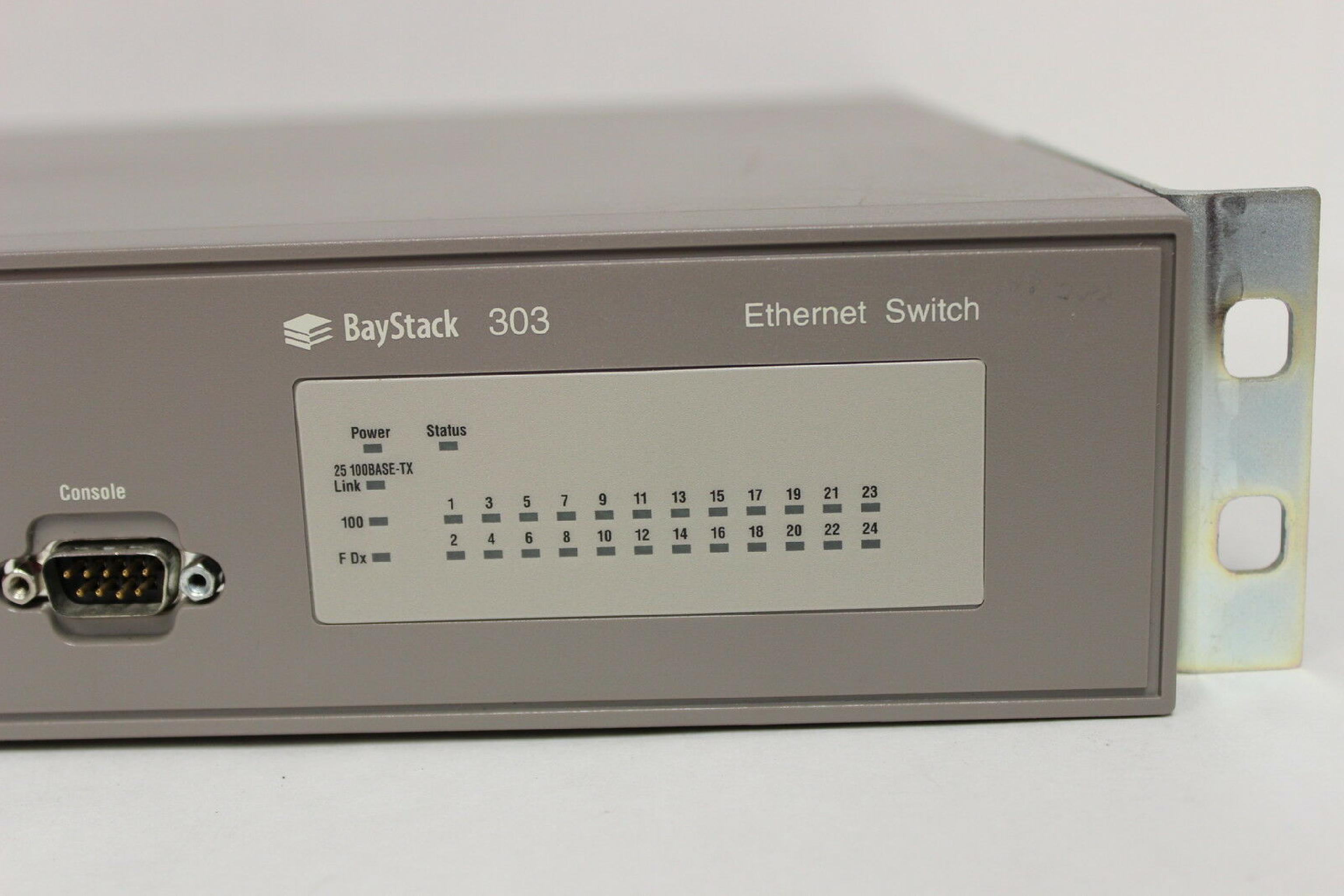 BAY NETWORKS NORTEL BAYSTACK 303 25 PORT BAYSTACK 303 ETHERNET SWITCH