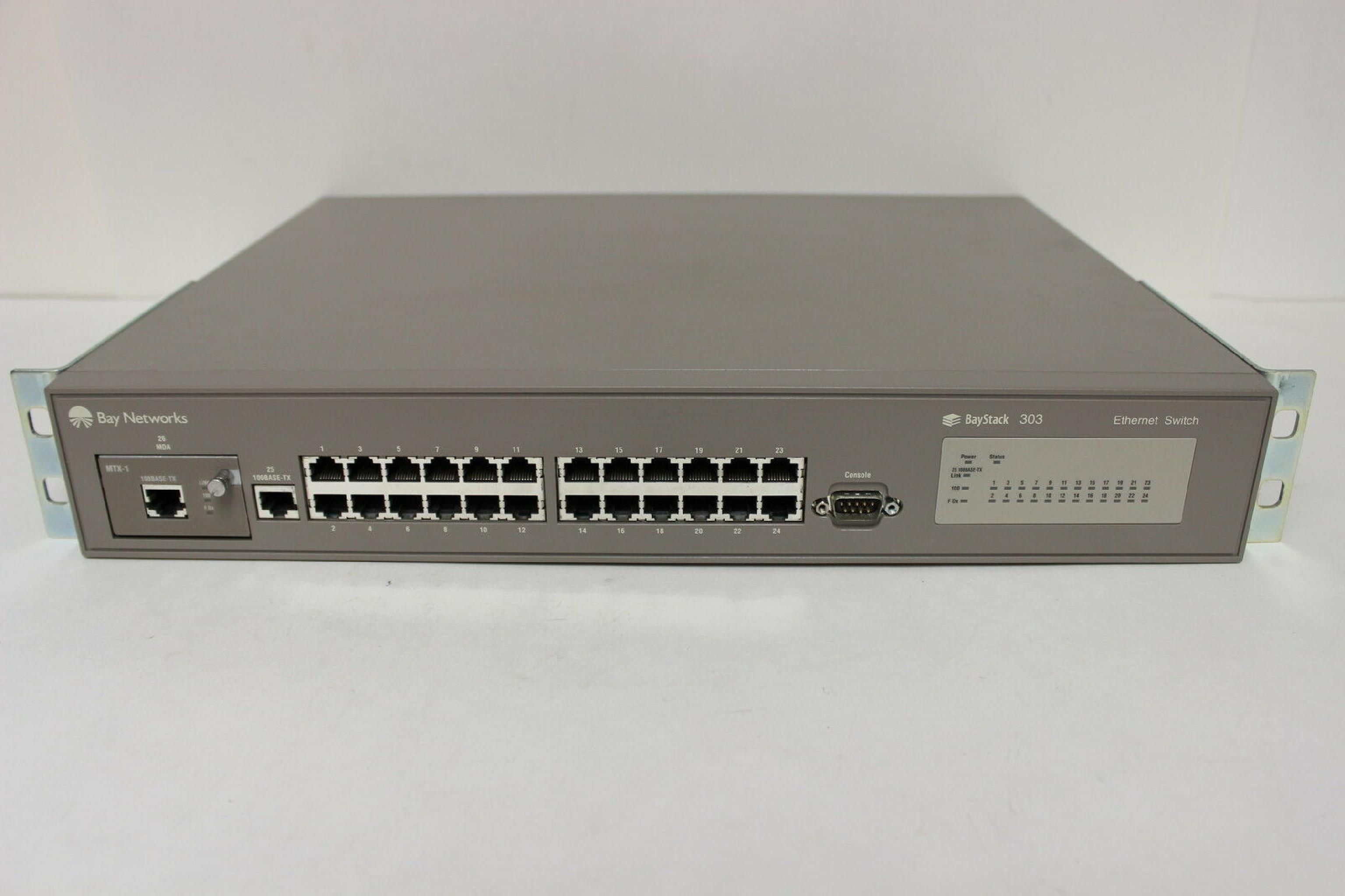 BAY NETWORKS NORTEL BAYSTACK 303 25 PORT BAYSTACK 303 ETHERNET SWITCH