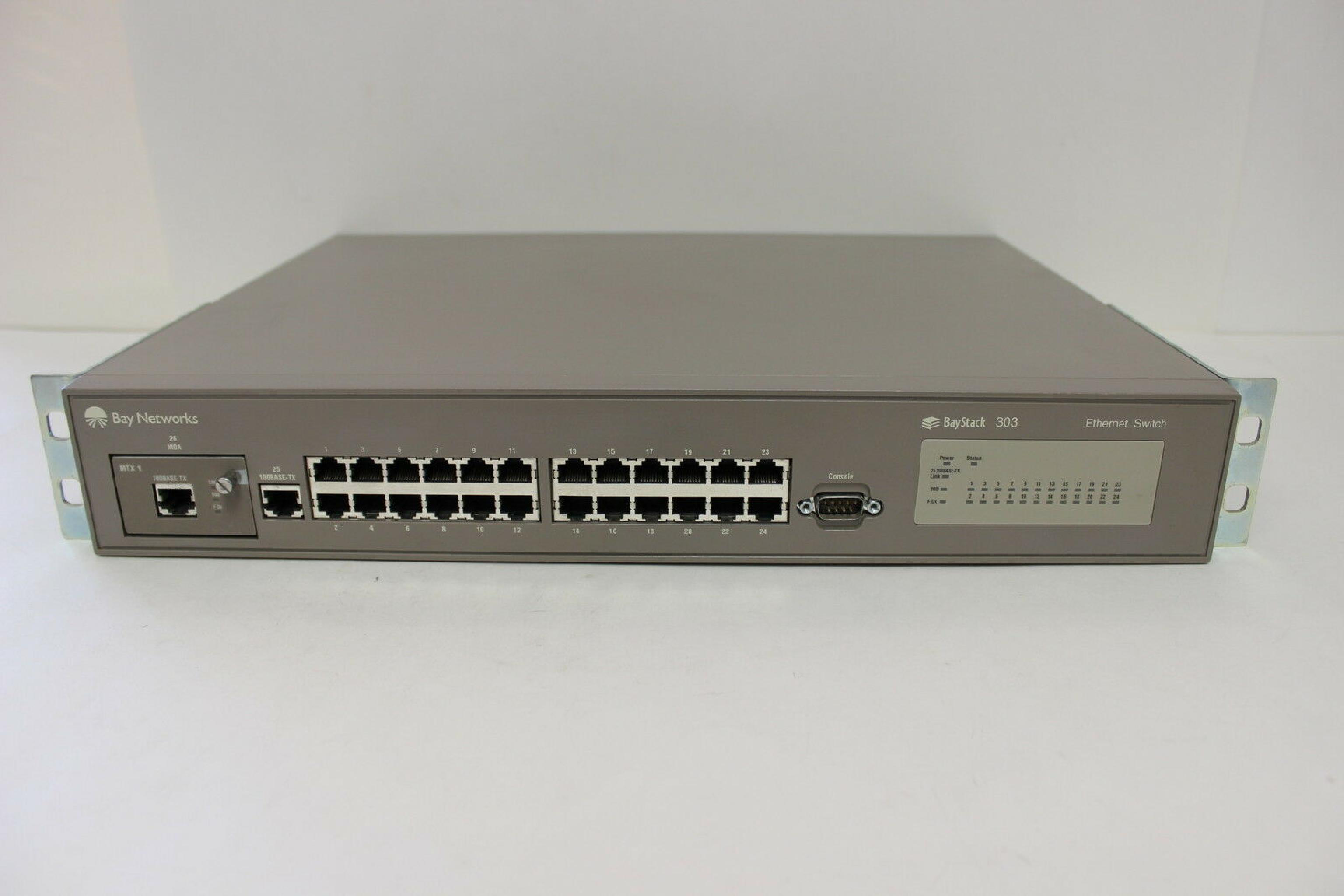 BAY NETWORKS NORTEL BAYSTACK 303 25 PORT BAYSTACK 303 ETHERNET SWITCH