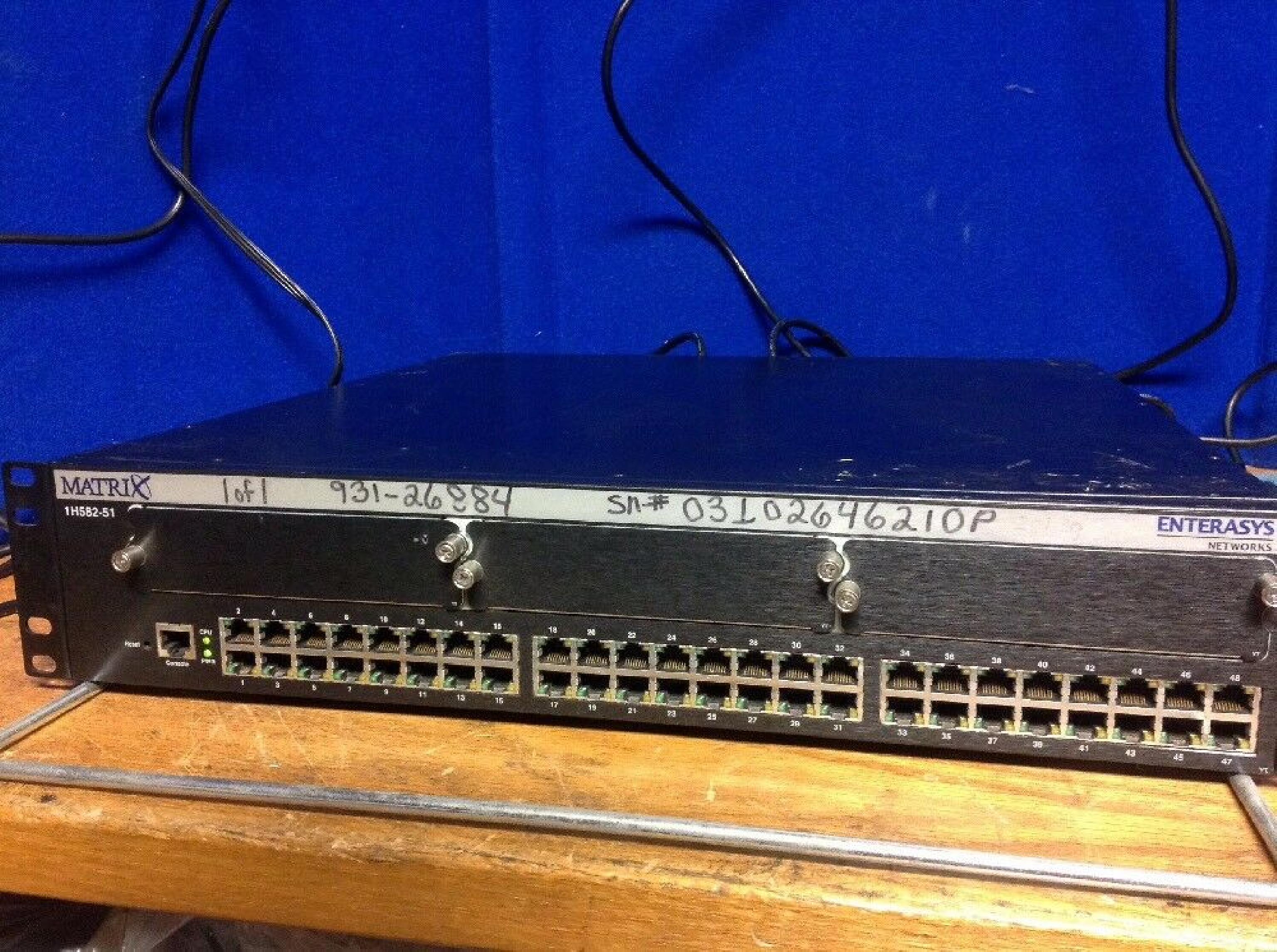 ENTERASYS NETWORKS 1H582-51 MATRIX 48 PORT 10/100 SWITCH, MAC:001F4717100