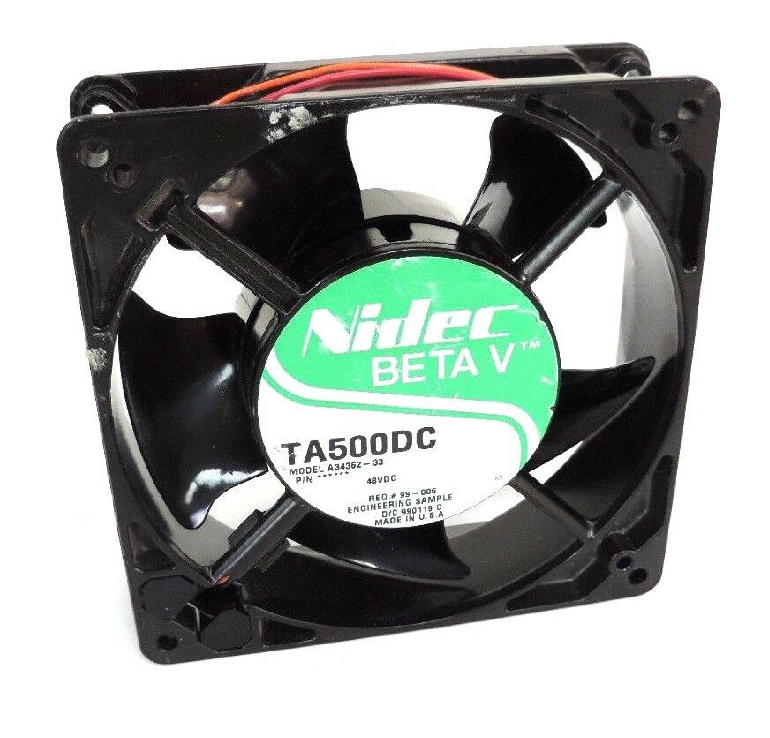 NIDEC / COMPAQ / HEWLETT PACKARD / HP TA500DC 48 VOLT DC FAN 127MM 38MM THICK BETA V 3 WIRE 12VDC 6PIN CONNECTOR 2.7A X 50MM 6 WIRES PIN 12VOLT 2.7AMP PROLIANT ML570 ML530 CASE HOT PLUG 132X132X64MM