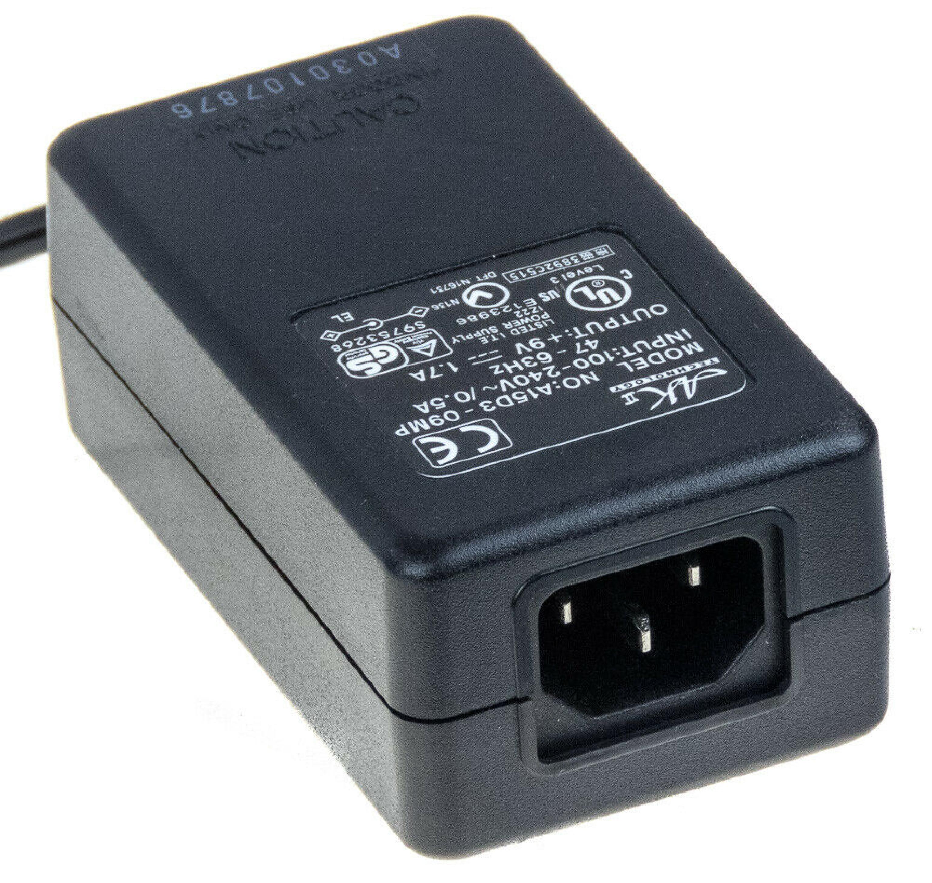 AK II TECHNOLOGY A15D3-09MP AC ADAPTER 9VDC 1.7A, 6FT CABLES WITH BARREL CONNECTOR, OD:5.5MM, ID:2.0MM, DESKTOP STYLE