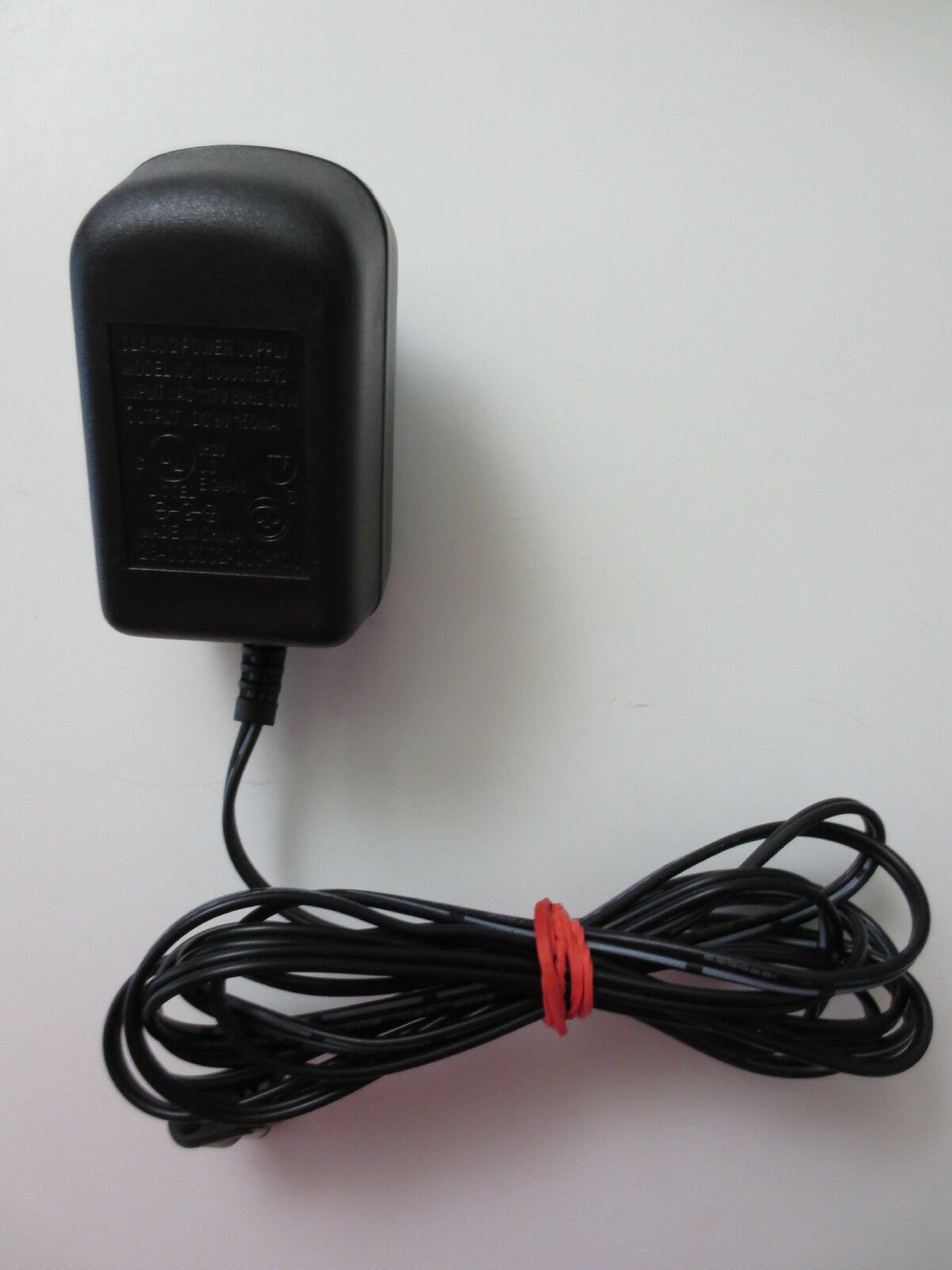 COMPONENT TELEPHONE U090015D12 AC ADAPTER 9VDC 150MA, 6FT CABLE WITH BARREL CONNECTOR, OD:5.5MM, ID:2.0MM, WALL STYLE, NEGATIVE OUTSIDE POLE