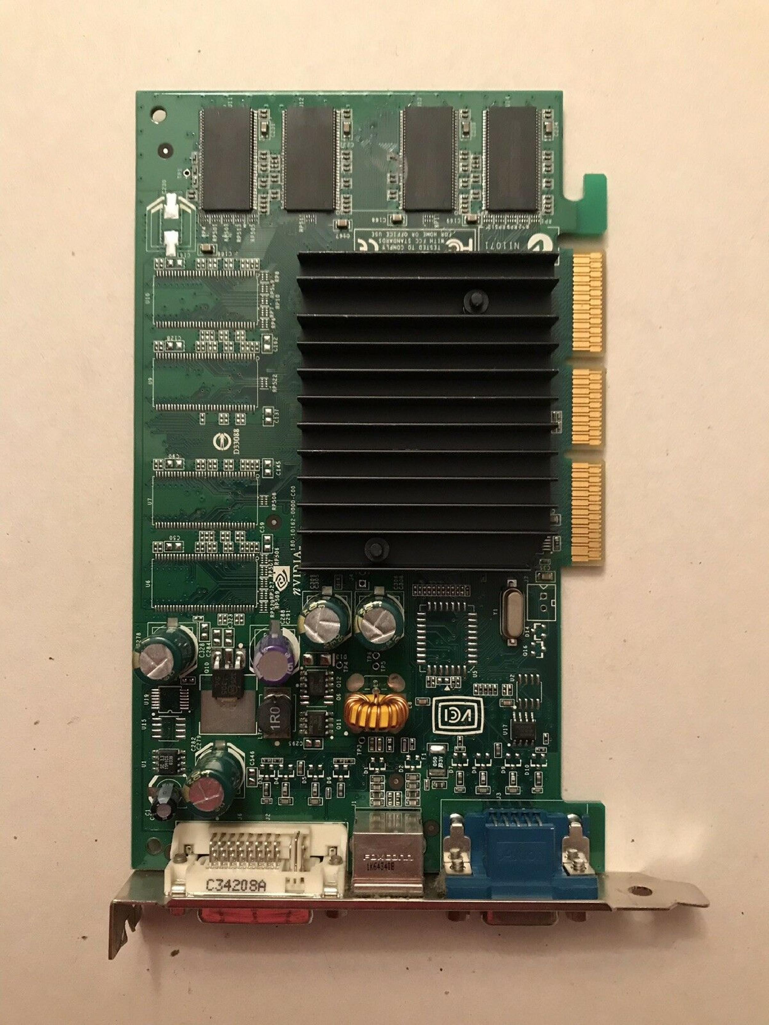 NVIDIA CN-0G0001-44571 128MB AGP FX5200-TD GEFORCE VIDEO CARD MSI WITH VGA DVI AND S-VIDEO PORTS