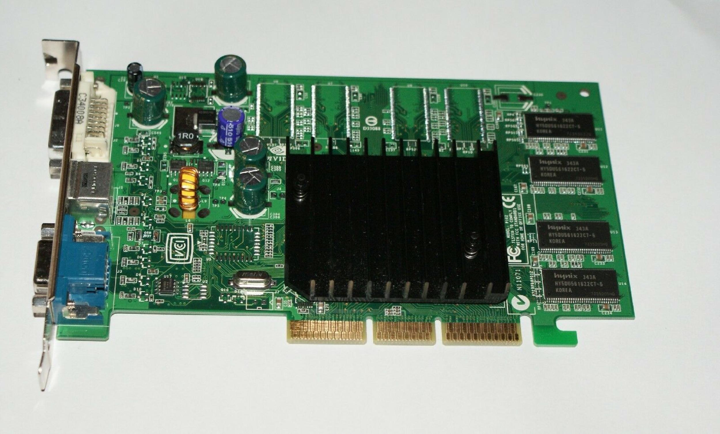 NVIDIA CN-0G0001-44571 128MB AGP FX5200-TD GEFORCE VIDEO CARD MSI WITH VGA DVI AND S-VIDEO PORTS