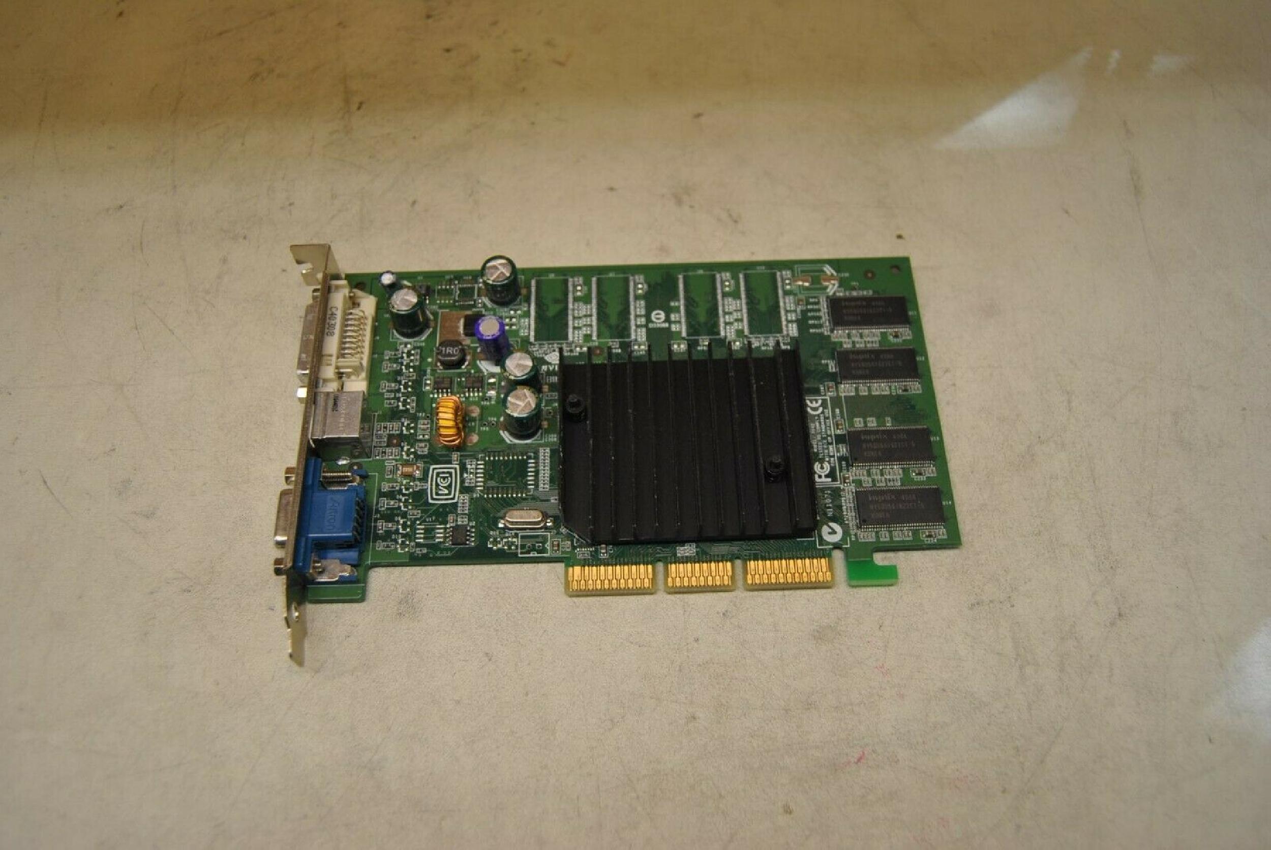 NVIDIA CN-0G0001-44571 128MB AGP FX5200-TD GEFORCE VIDEO CARD MSI WITH VGA DVI AND S-VIDEO PORTS