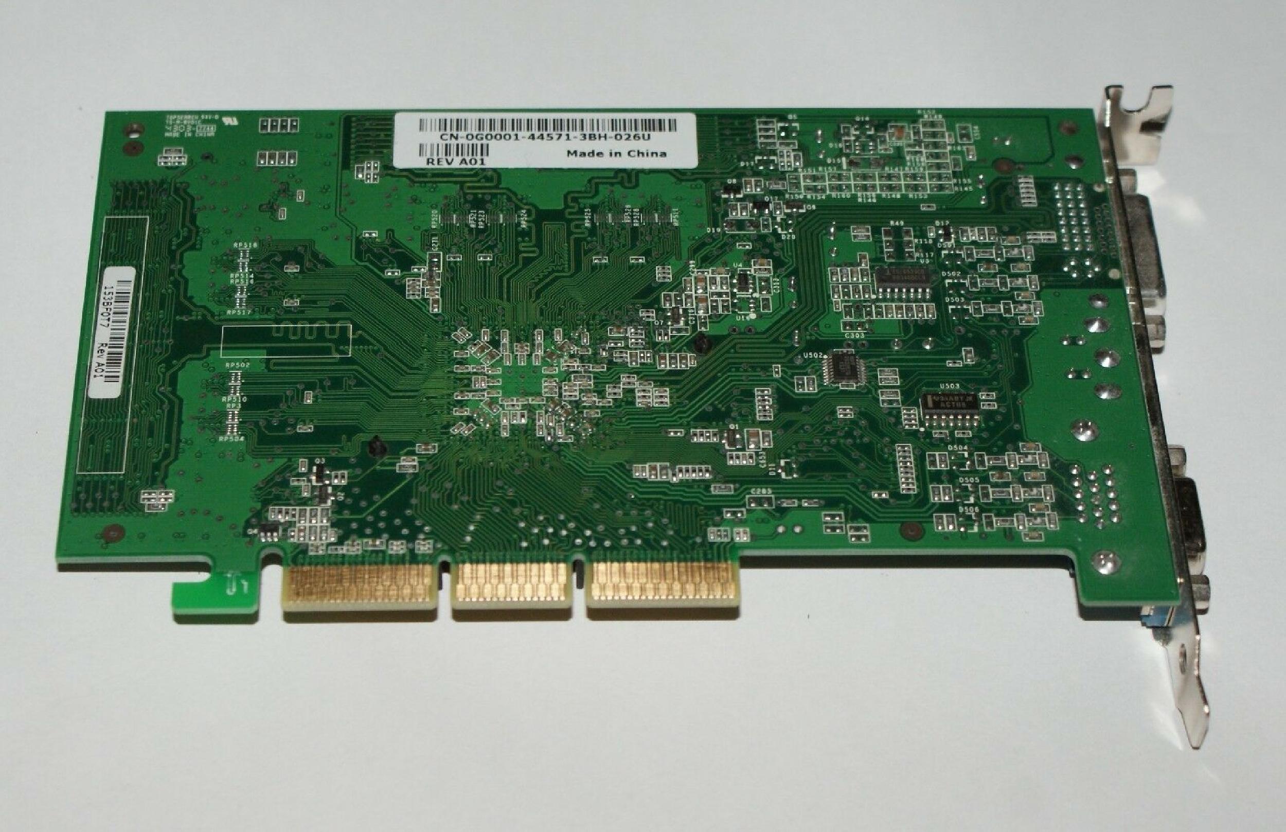 NVIDIA CN-0G0001-44571 128MB AGP FX5200-TD GEFORCE VIDEO CARD MSI WITH VGA DVI AND S-VIDEO PORTS