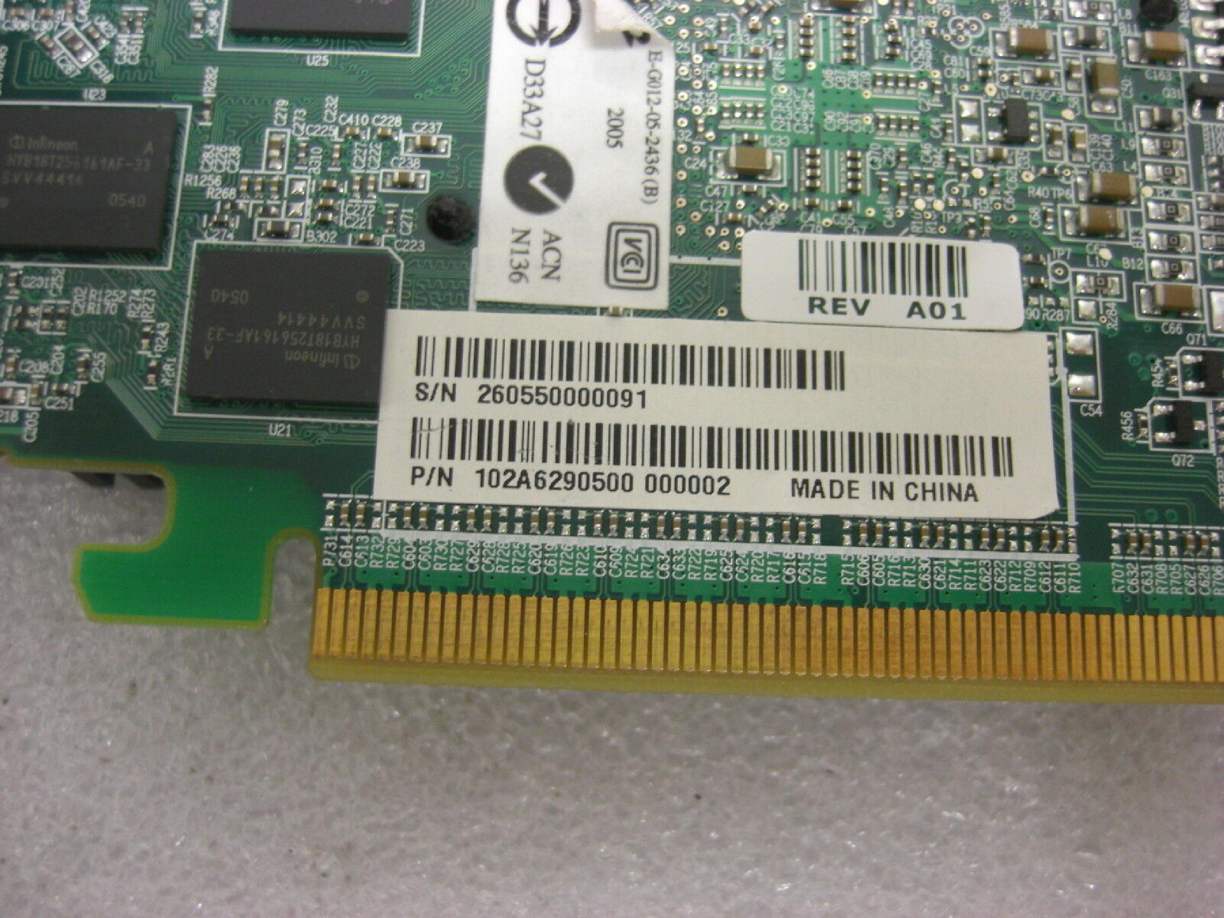 ATI 102A6290500 128MB PCI-E PCI EXPRESS VIDEO CARD WITH DVI PORT DMS-59 OUTPUT