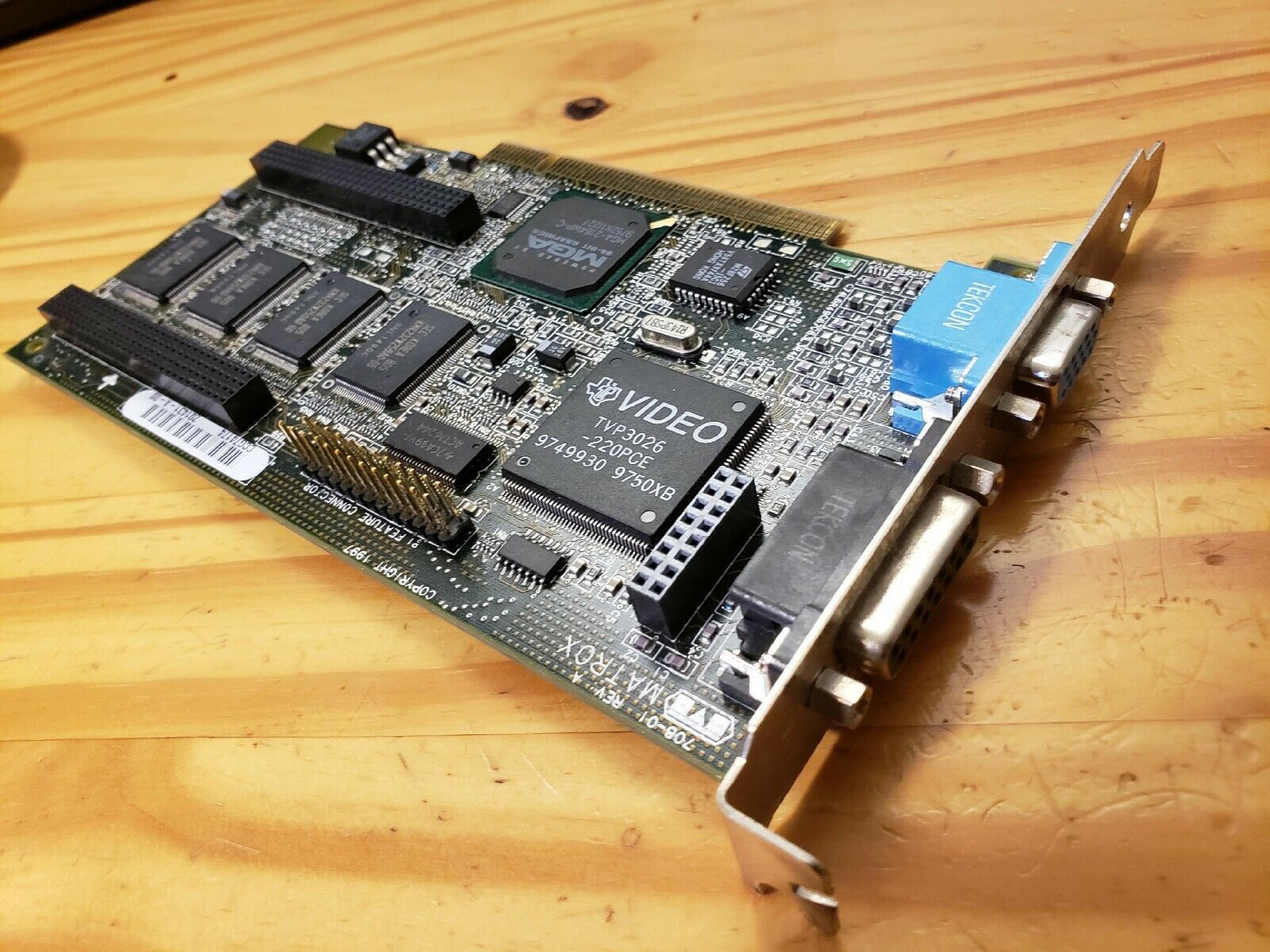 MATROX 55974 4MB PCI VIDEO CARD MILLENIUM WITH VGA AND PORTS MGA-2164WP-C