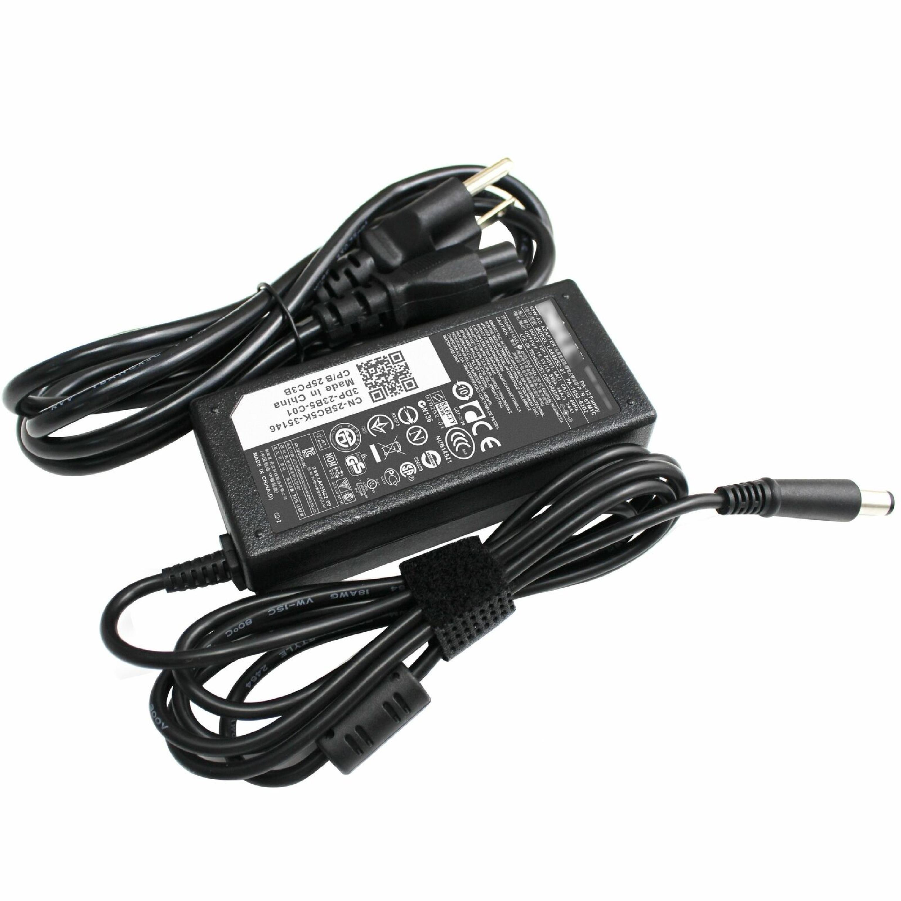 DELL PA-12  19.5V DC 3.34A AC ADAPTER WITH BARREL CONNECTOR LAPTOP POWER SUPPLY+CORD FOR OUTPUT