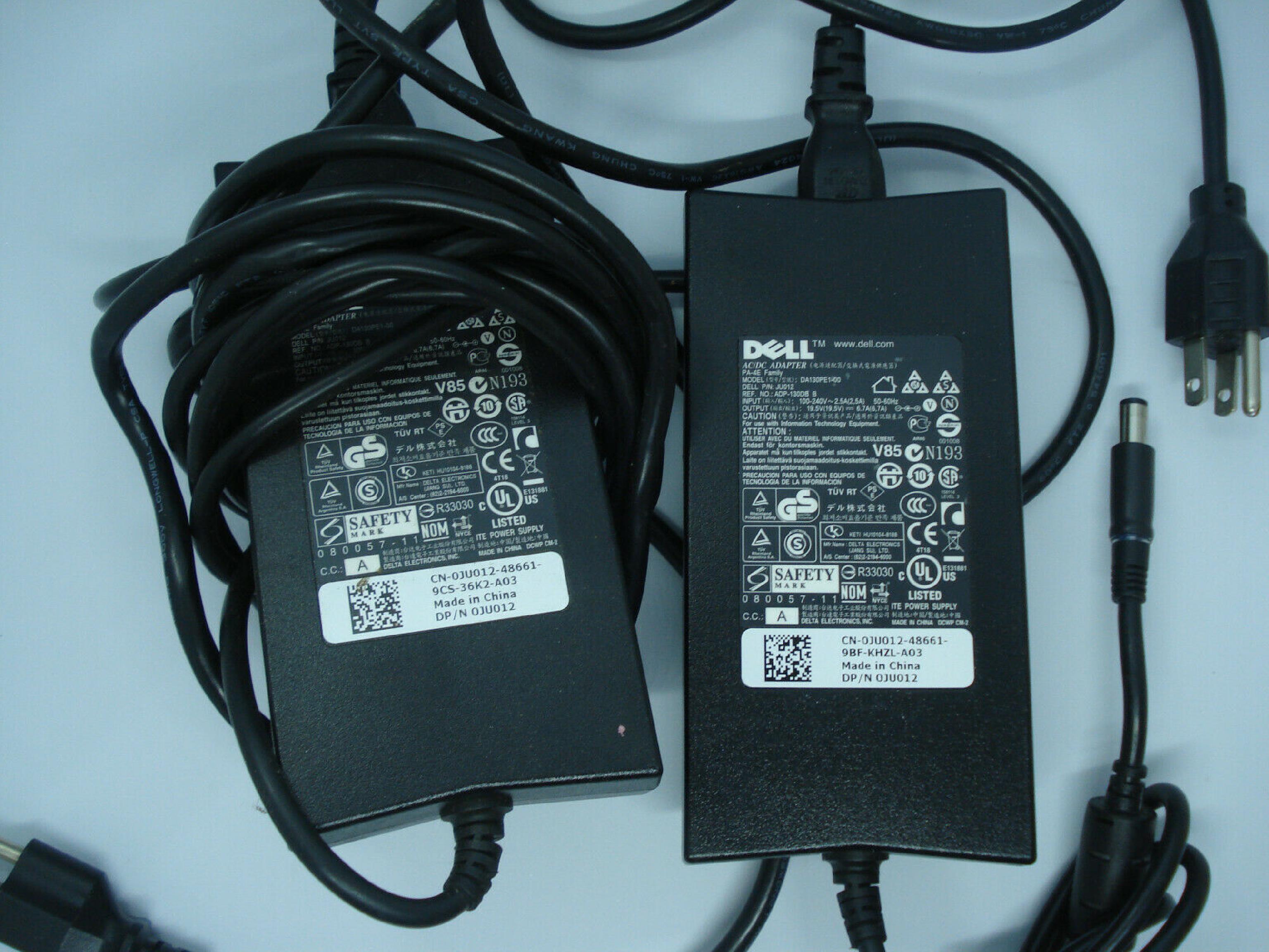 DELL PA-8 NO WALL PLUG INCLUDED 20V DC 2.5A AC ADAPTER WITH 3-PIN CONNECTOR