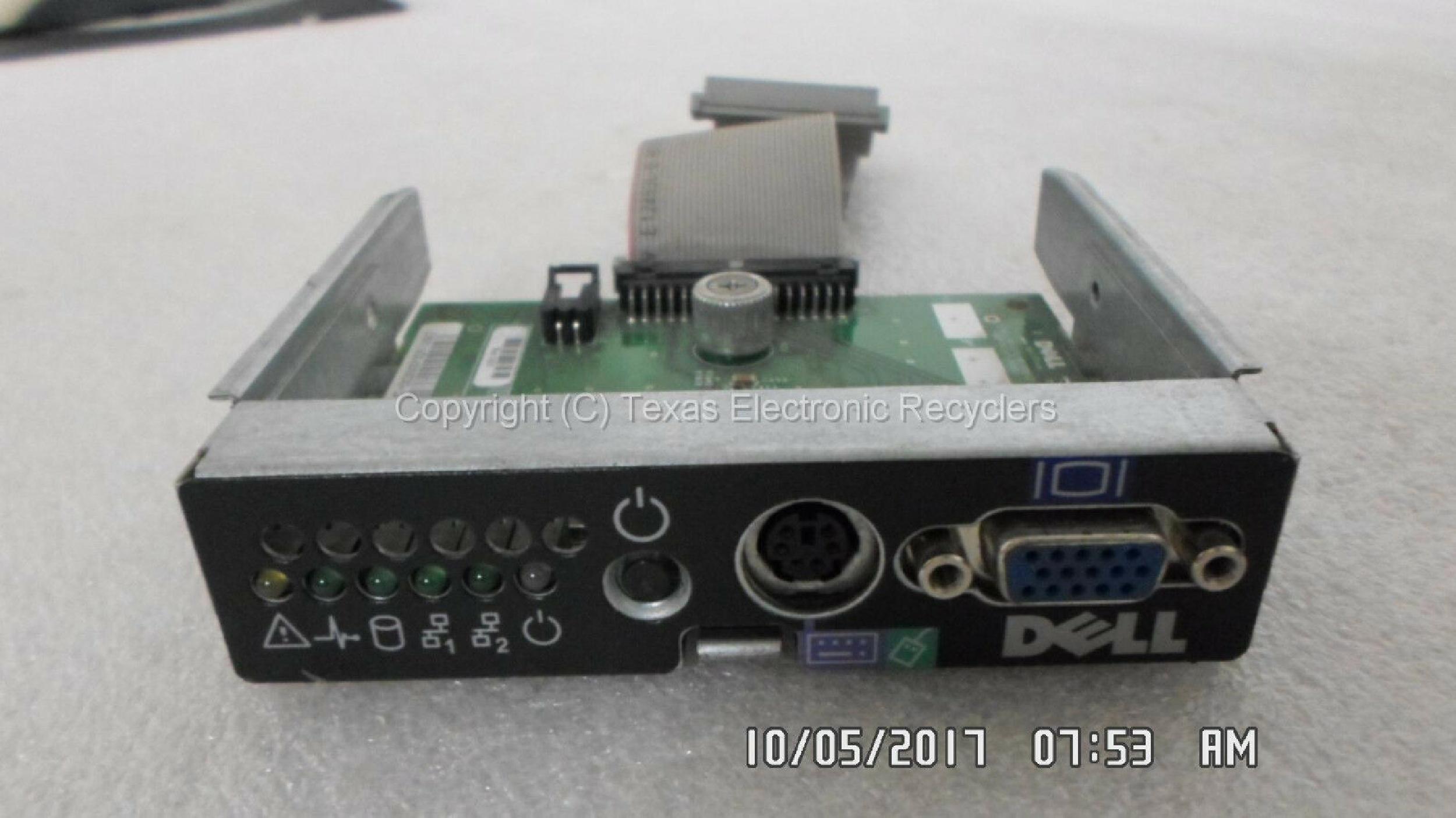 DELL 0033DG I/O BOARD FOR POWEREDGE 1550 HAS POWER BUTTON PS/2, VGA PORT AND LED STATUS LIGHTS