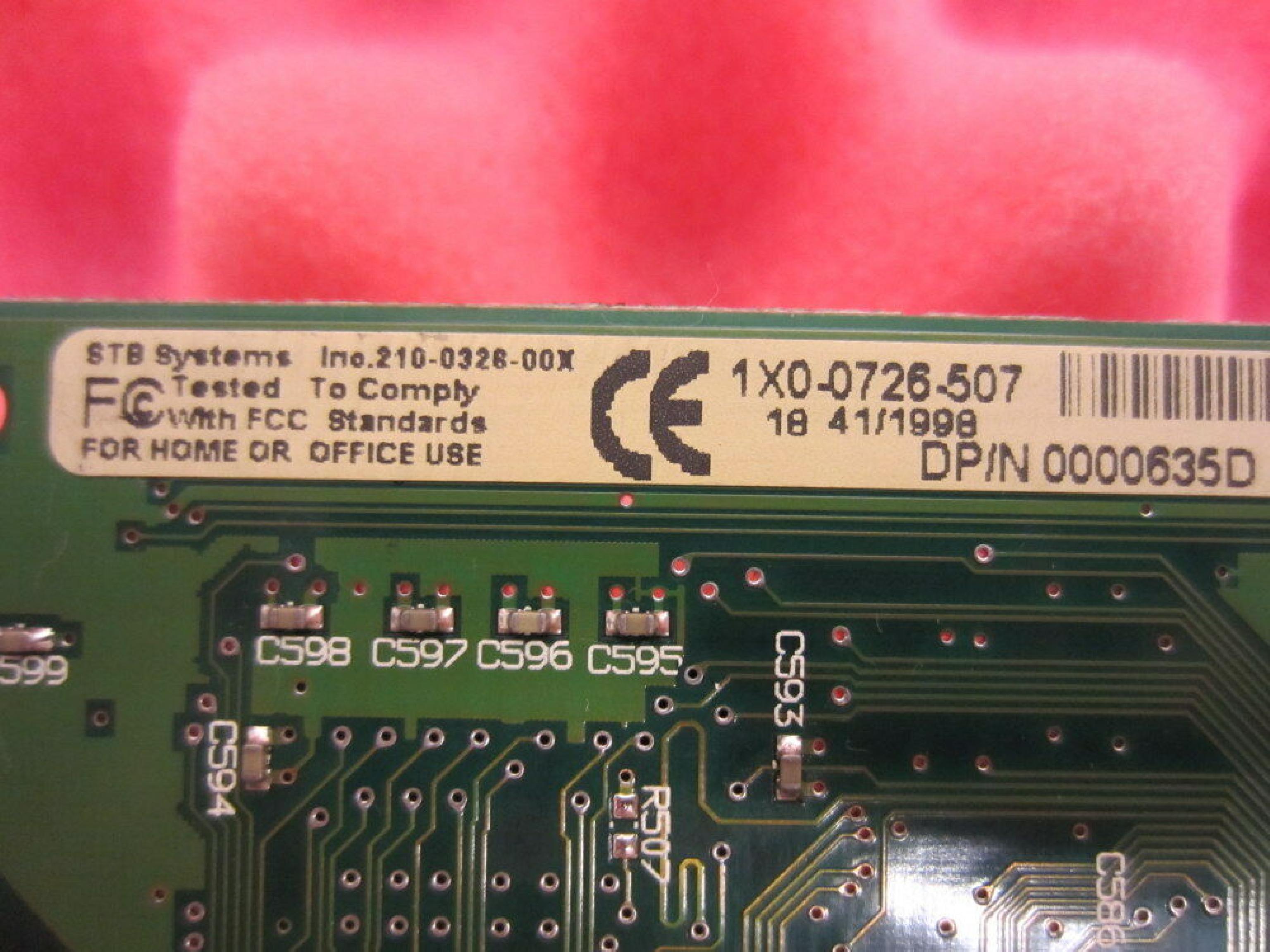 STB SYSTEMS INC 210-0326-001 2MB AGP VIDEO CARD WITH VGA OUTPUT