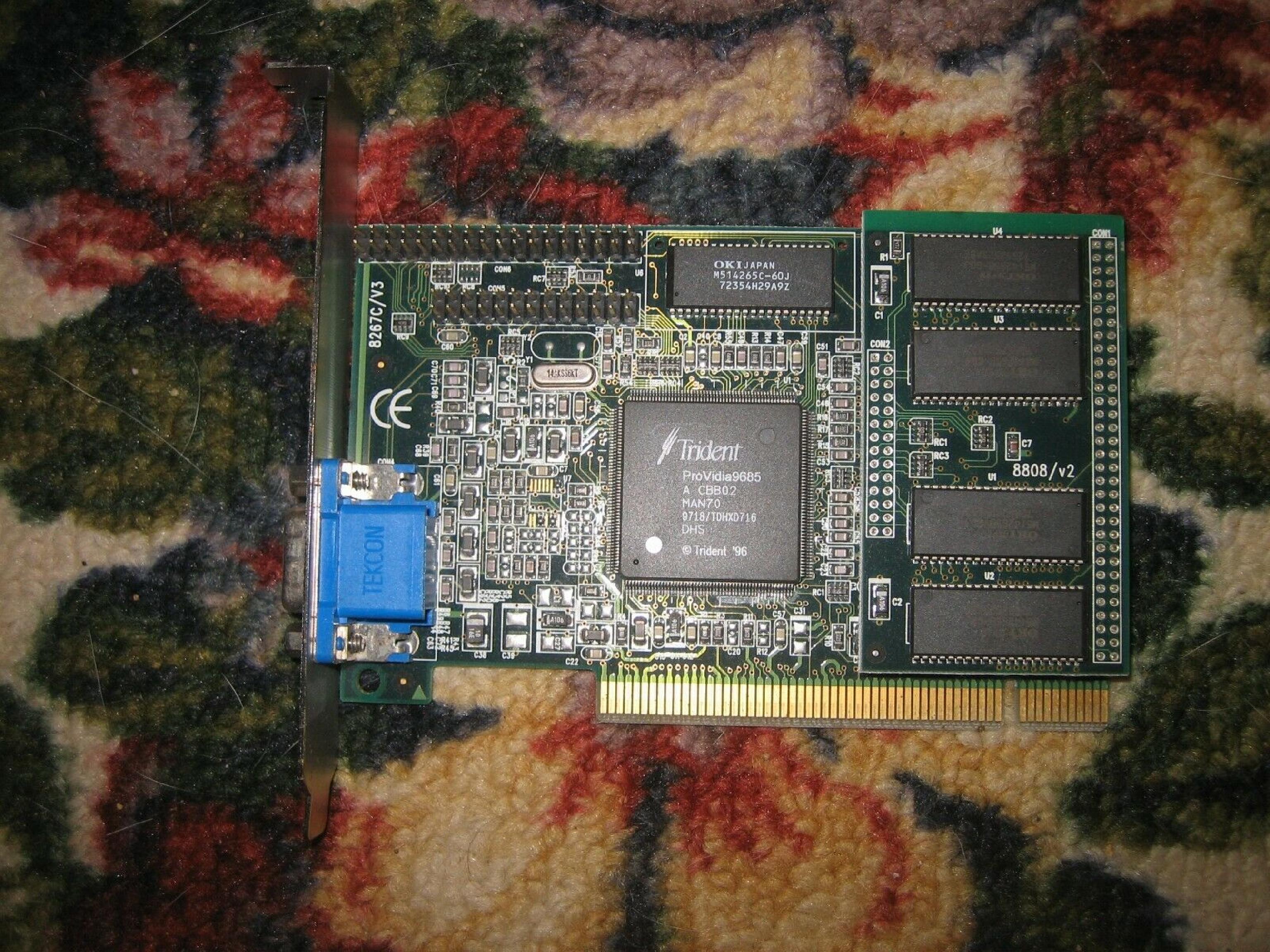 JATON / TRIDENT MICROSYSTEMS TVGA9685PCI 1MB PCI VIDEO CARD WITH VGA OUTPUT 4MB S-VIDEO AND RCA OUTPUTS PROVIDIA9685 2MB CBB02 M9951 TDHXJ524