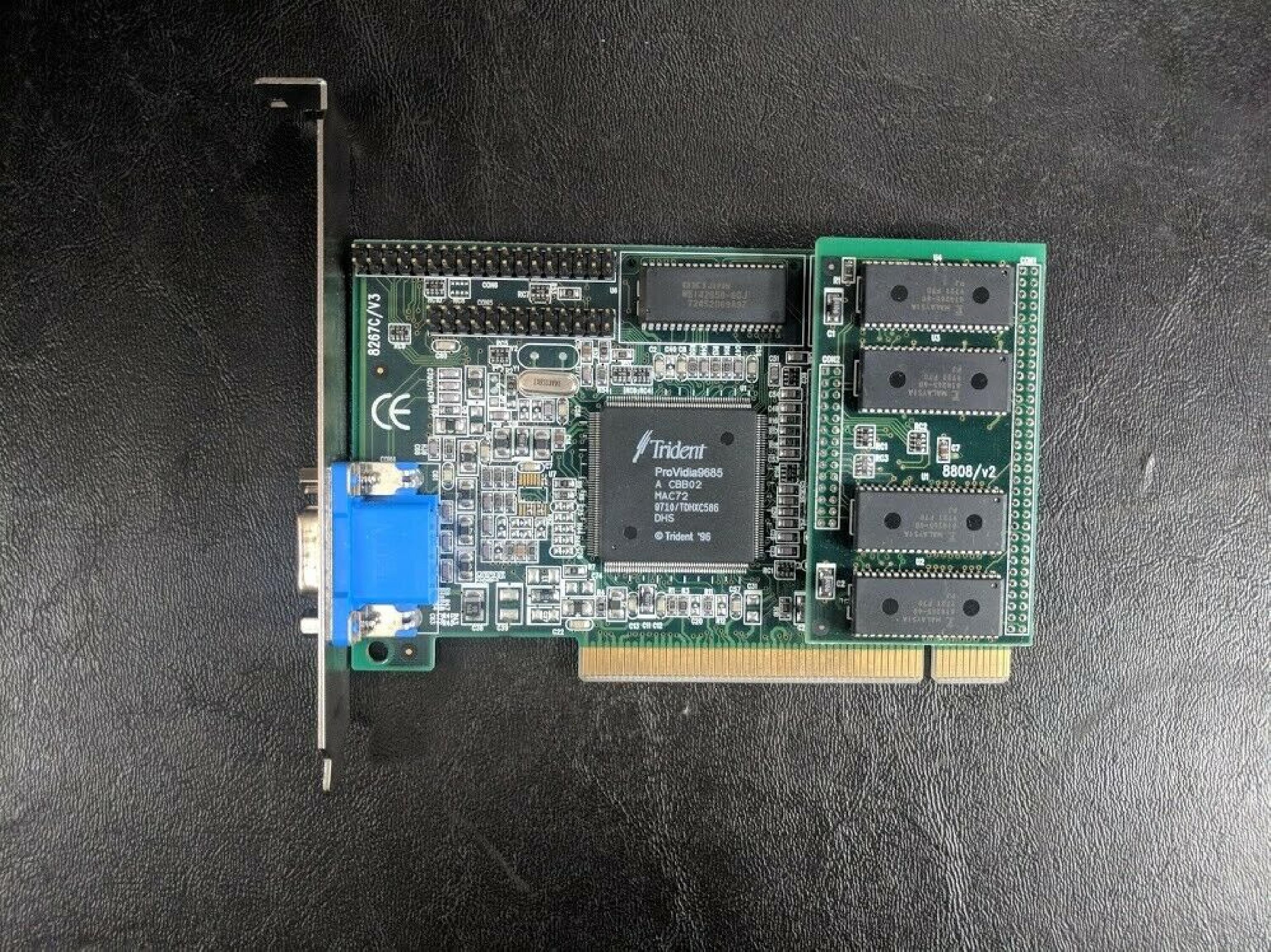 TRIDENT MICROSYSTEMS 8267C/V3 PCI VIDEO CARD PROVIDIA9685 CBB02 M9951 TDHXJ524